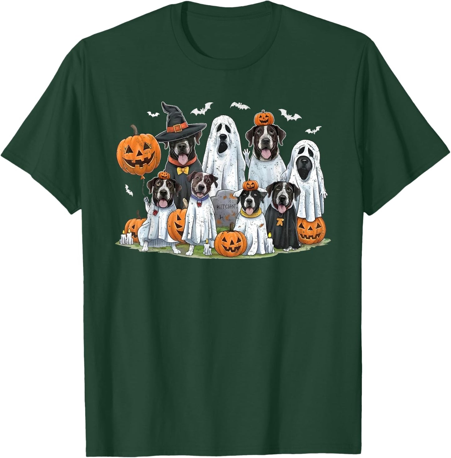 Dog Ghost Cute Dogs Dressed As Ghosts Funny Halloween Gifts T-Shirt - T-Shirt | Forest