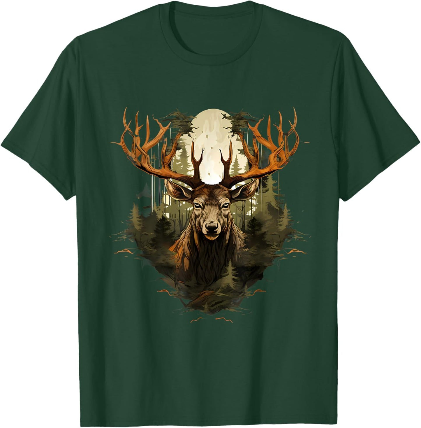 Deer Wildlife Nature Motif Animal Lovers Landscape Forest T-Shirt - T-Shirt | Forest