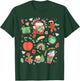 Retro Very Merry Teacher Gingerbread Rainbow Xmas Holiday T-Shirt - T-Shirt | Forest