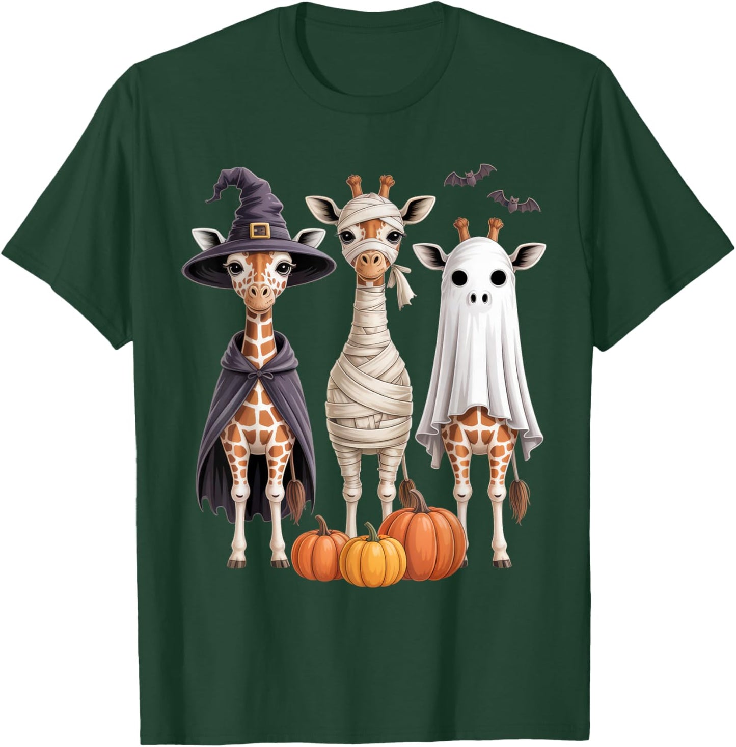 Halloween Giraffe Trio Costume Fun for Animal Lovers T-Shirt - T-Shirt | Forest