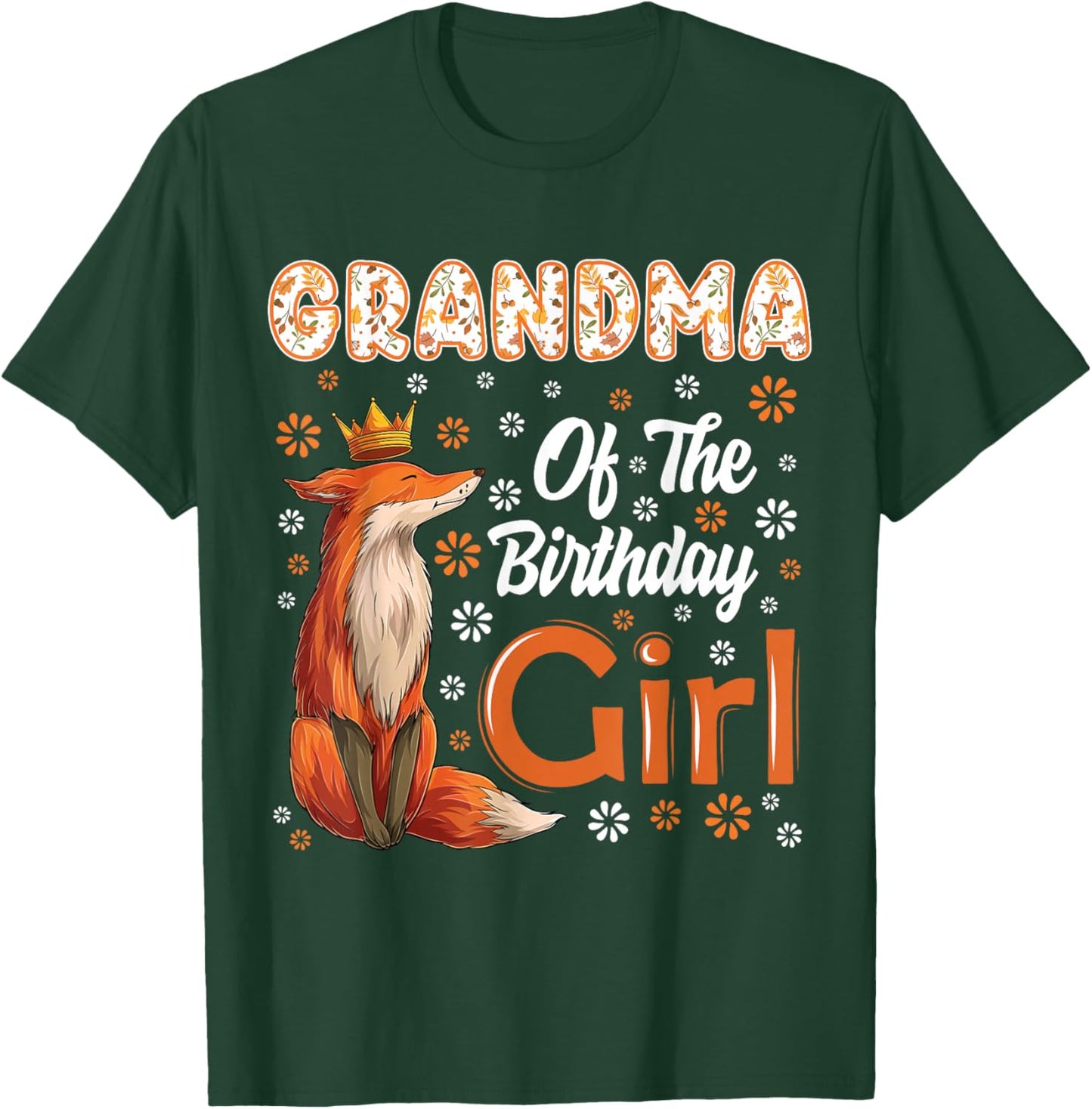 Grandma Fox Animal Lovers Birthday Girl Fox B-day Family T-Shirt - T-Shirt | Forest