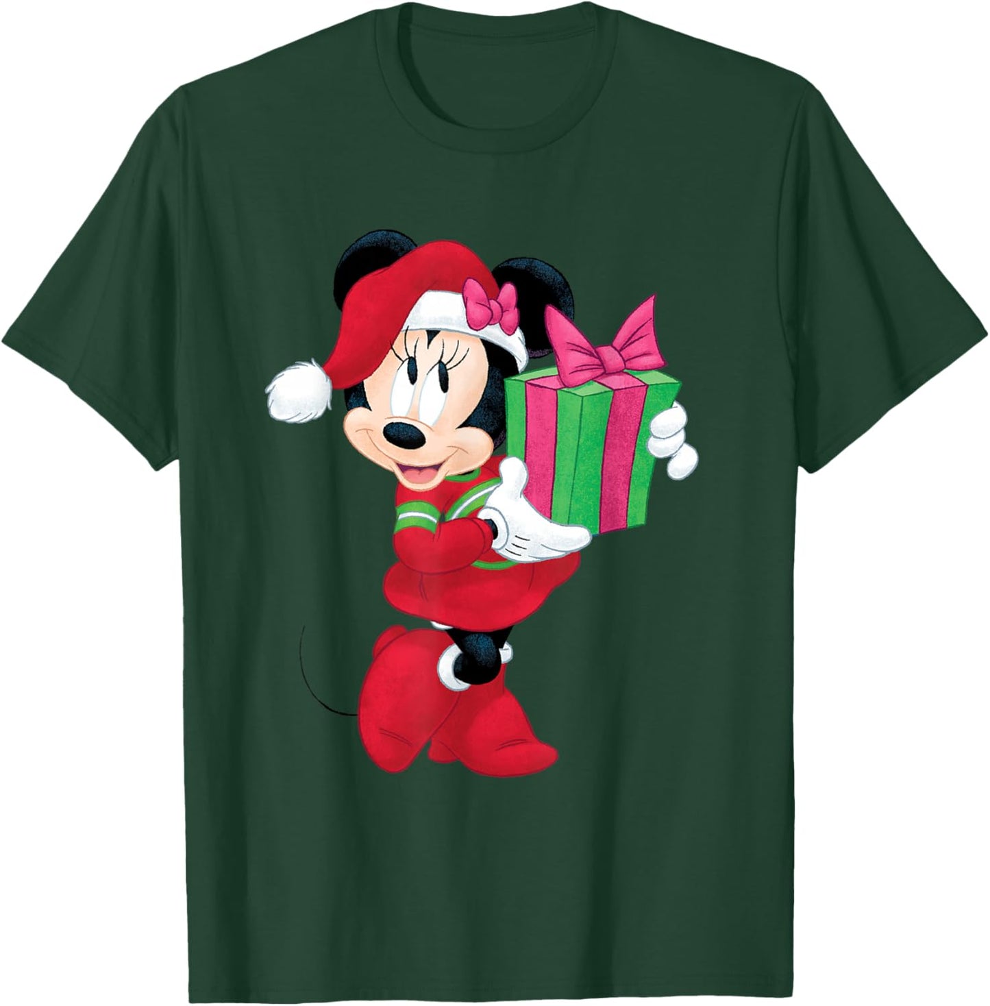 Disney Minnie Mouse Holiday Present Graphic T-Shirt - T-Shirt | Forest