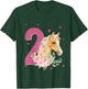 Kids 2nd Birthday Horse 2 Years Old Two Finally 2 Birthday Girl T-Shirt - T-Shirt | Forest