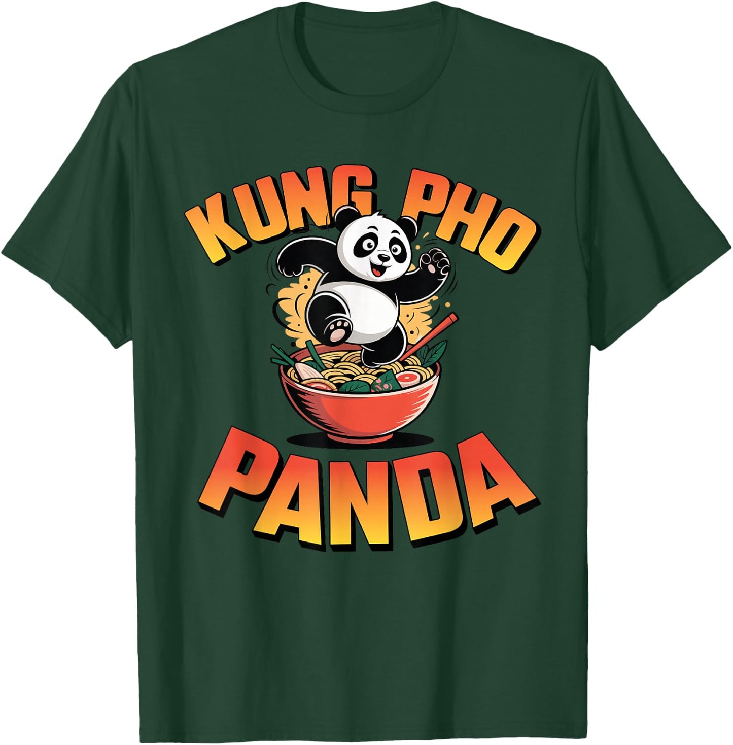 Pholicious Panda Vietnamese Pho Lover Design Kung Fu T-Shirt - T-Shirt | Forest
