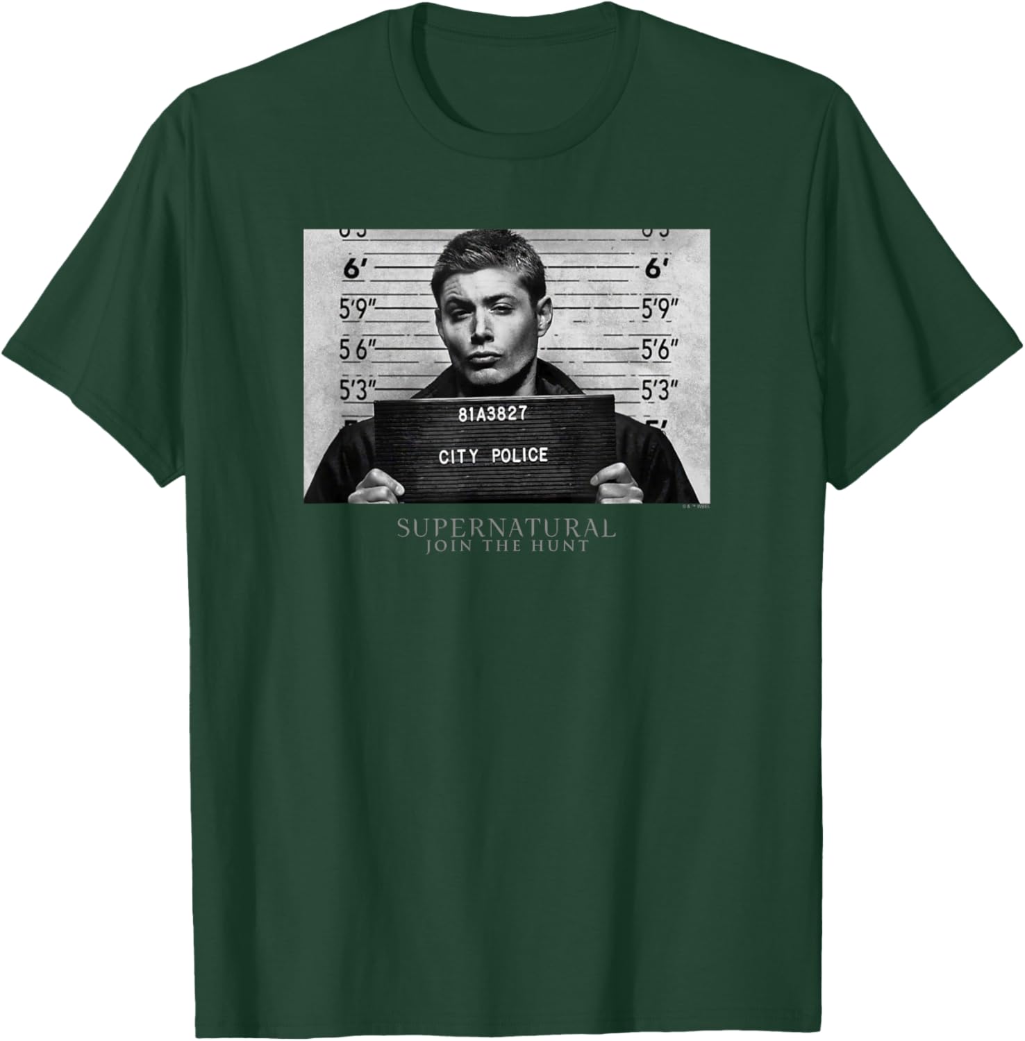 Supernatural Dean Winchester City Police Mugshot Portrait T-Shirt - T-Shirt | Forest