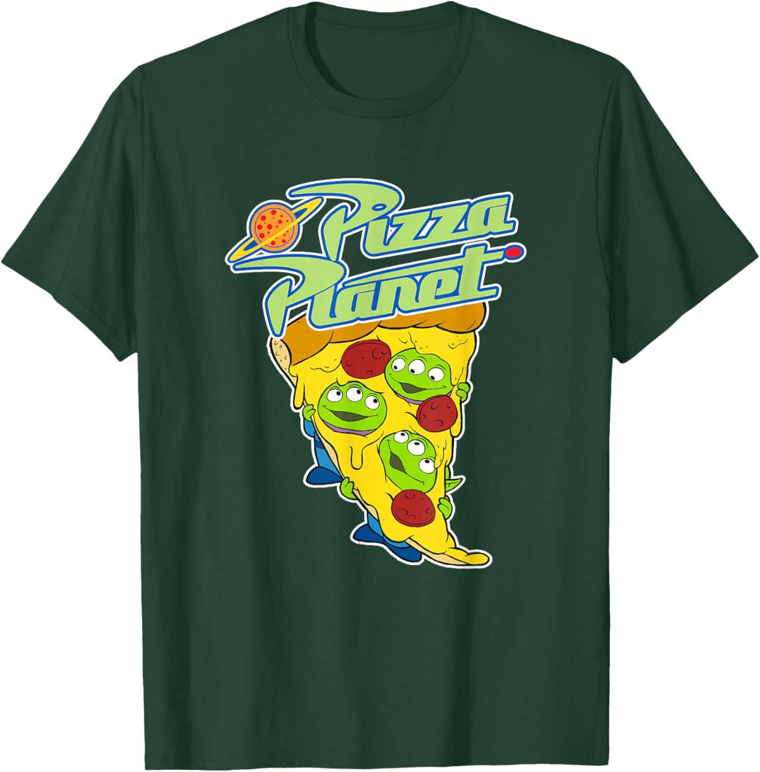 Disney Pixar Toy Story Pizza Planet Triple Slice Cute Aliens T-Shirt - T-Shirt | Forest