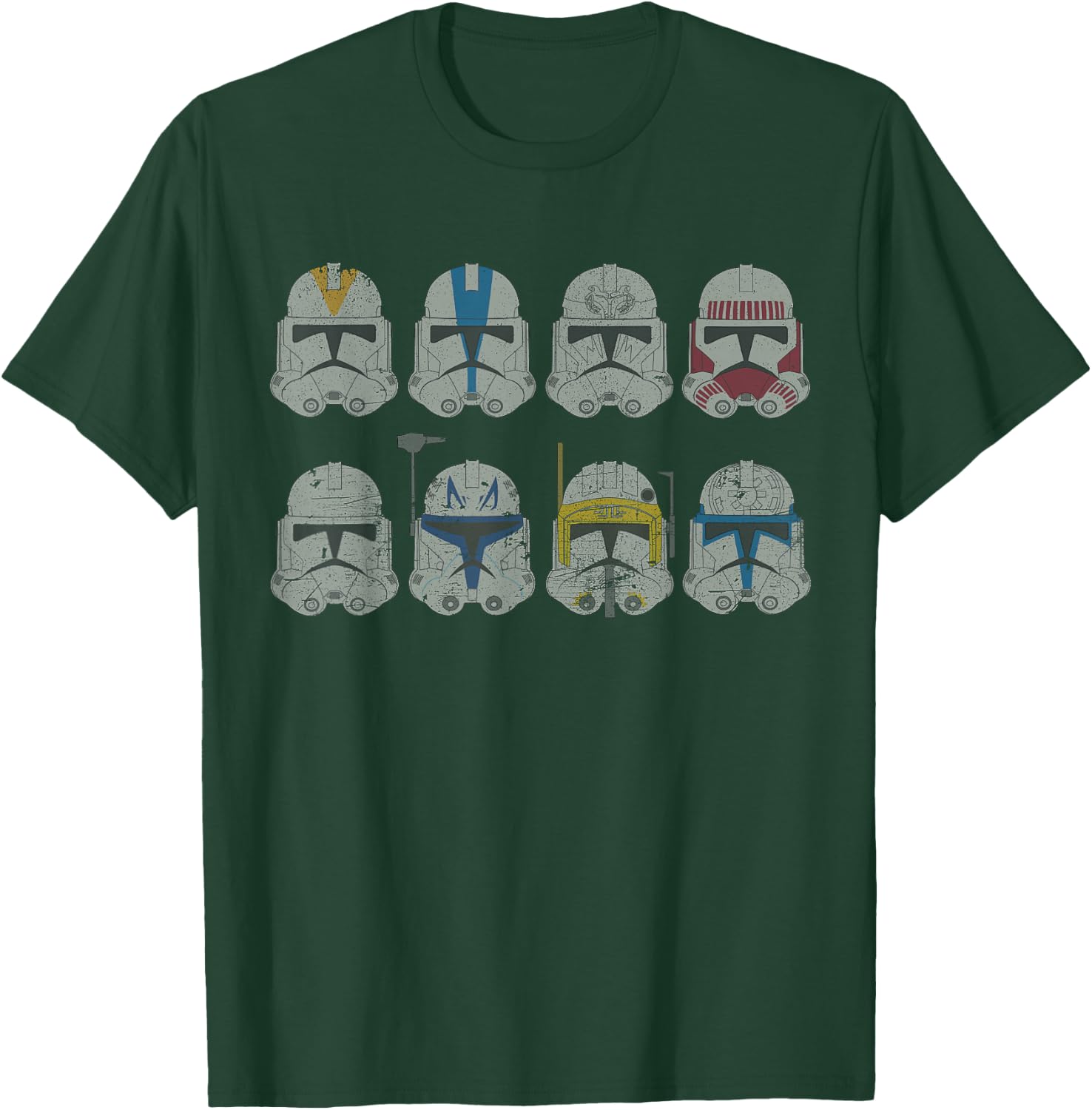 Star Wars Clone Wars Clone Troopers Helmets T-Shirt - T-Shirt | Forest