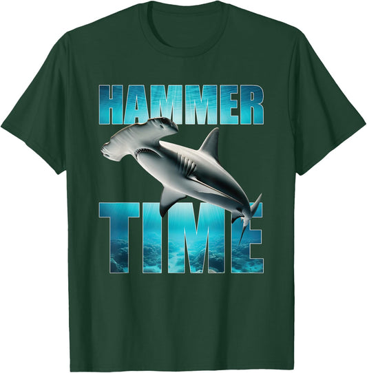 Hammerhead Shark Hammer Time Funny Ocean Lovers T-Shirt - T-Shirt | Forest