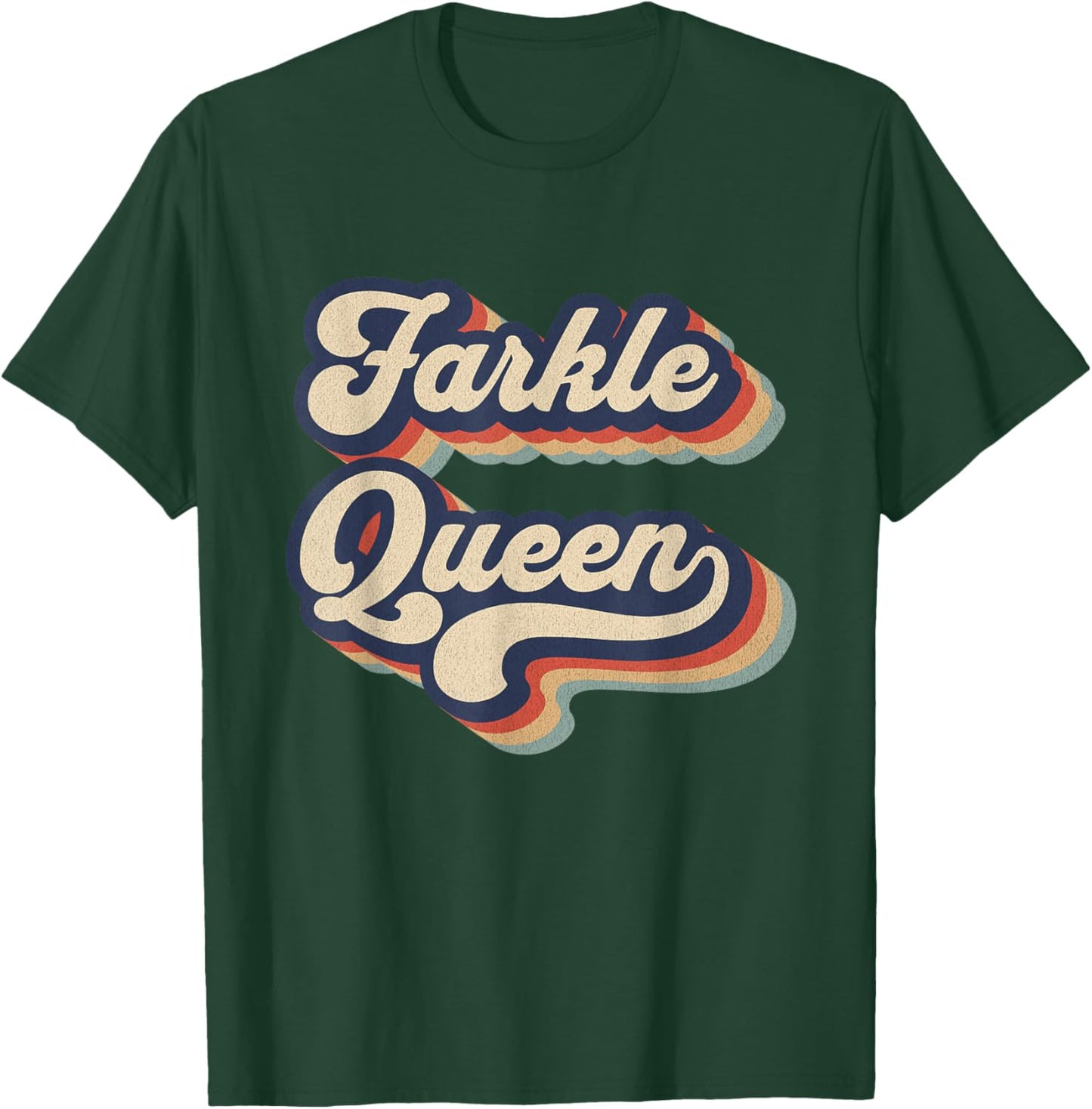 Farkle Queen Vintage Farkle Dice Game T-Shirt - T-Shirt | Forest