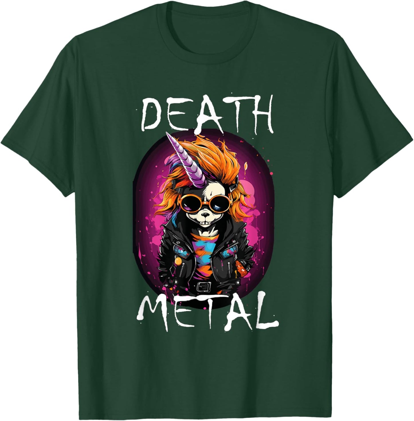 Death Metal Einhorn Rock Band Grind Core Thrash Speed Metal T-Shirt - T-Shirt | Forest
