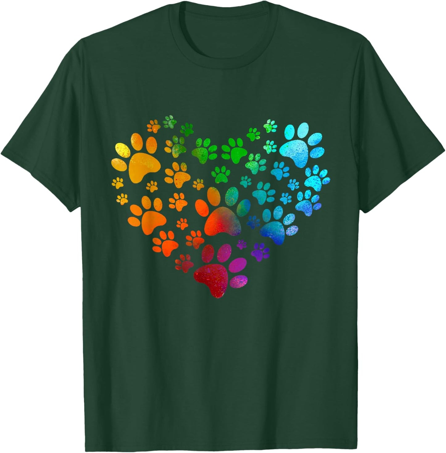 Paw Heart Paw Print Dog Heart Dog Accessories Gift Women Girls Kids T-Shirt - T-Shirt | Forest
