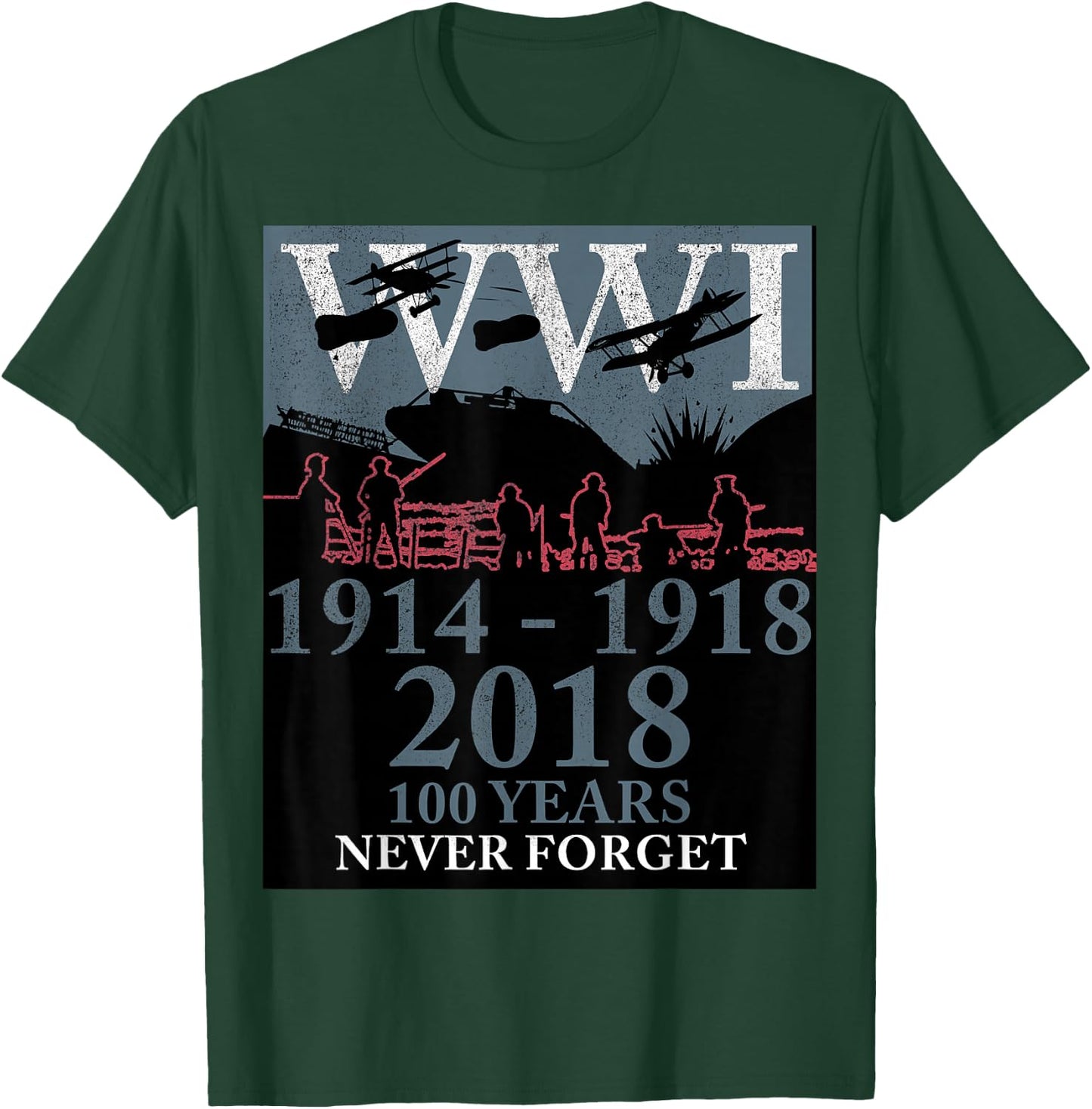 World War One WW1 WWI 100 Years Anniversary Momento T-Shirt - T-Shirt | Forest