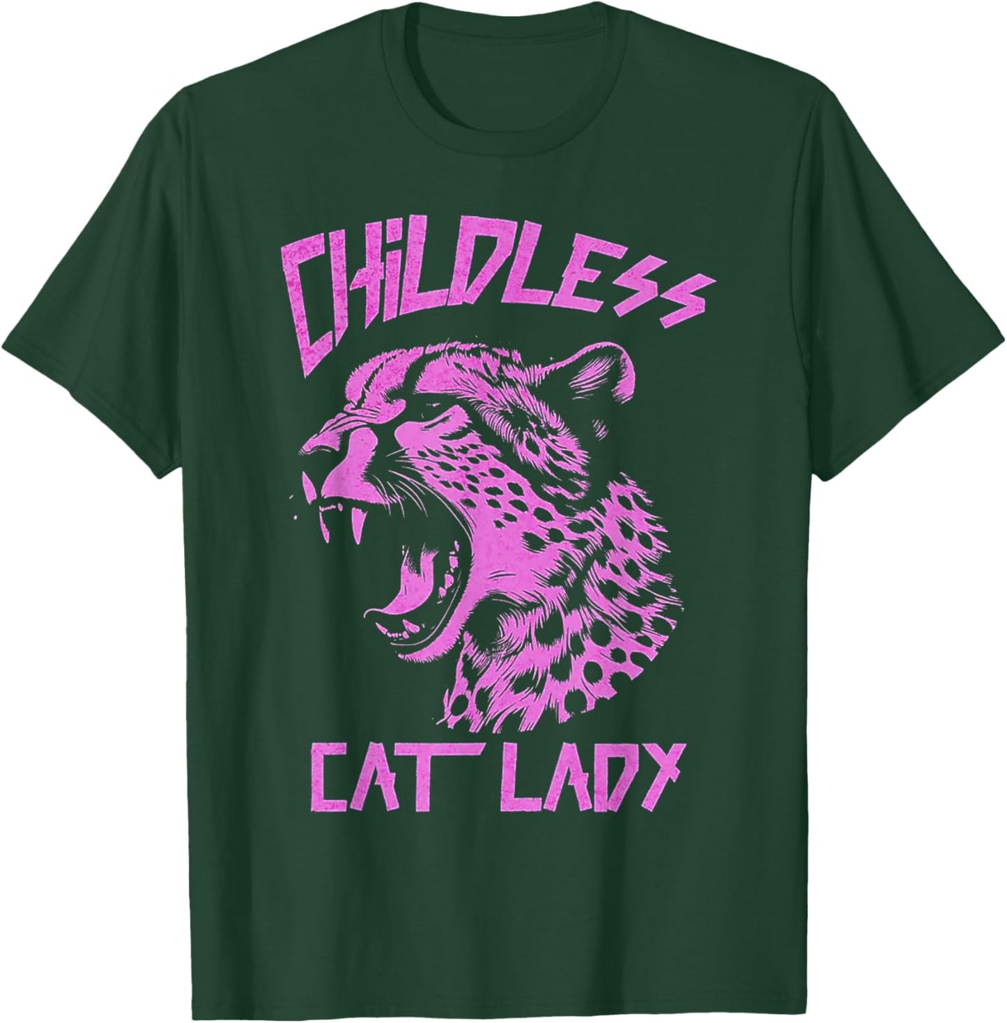 Leopard Childless Cat Lady T-Shirt - T-Shirt | Forest