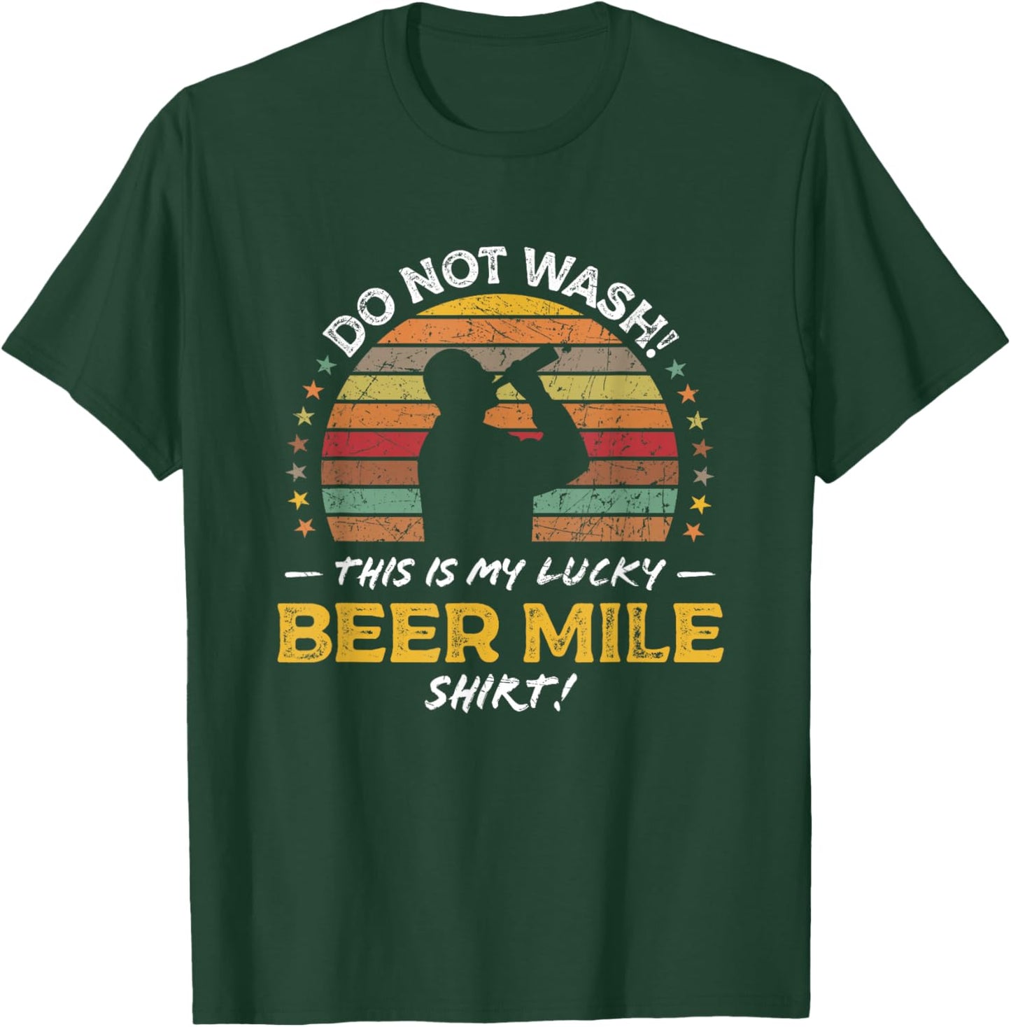 Funny Beer Mile Runner Quote Graphic T-Shirt - T-Shirt | Forest