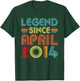 Legend Since April 2014 Birth Of Birthday 2014 Vintage Idea T-Shirt - T-Shirt | Forest