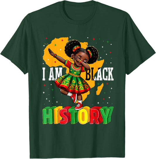 African American Girl Kid I Am Black History Month T-Shirt - T-Shirt | Forest