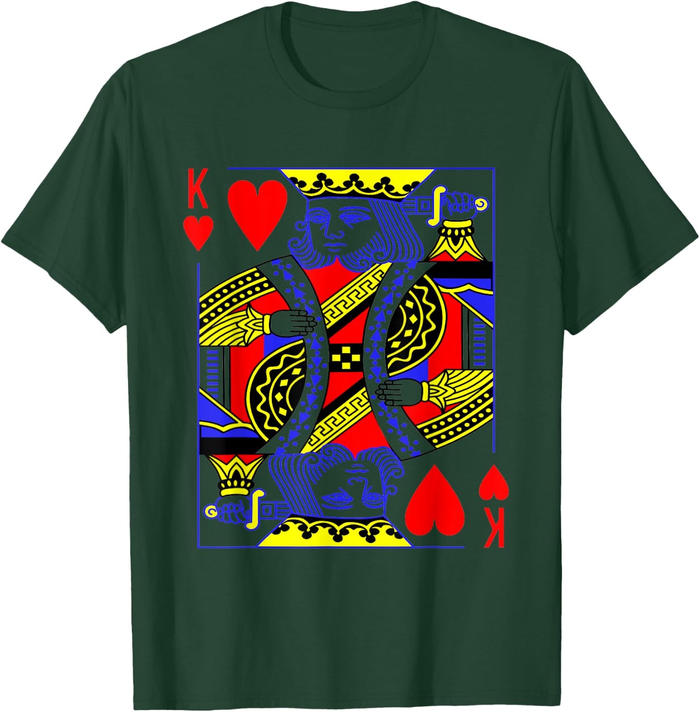 Funny King of Hearts Costume Magic Poker Card Math Geek T-Shirt - T-Shirt | Forest