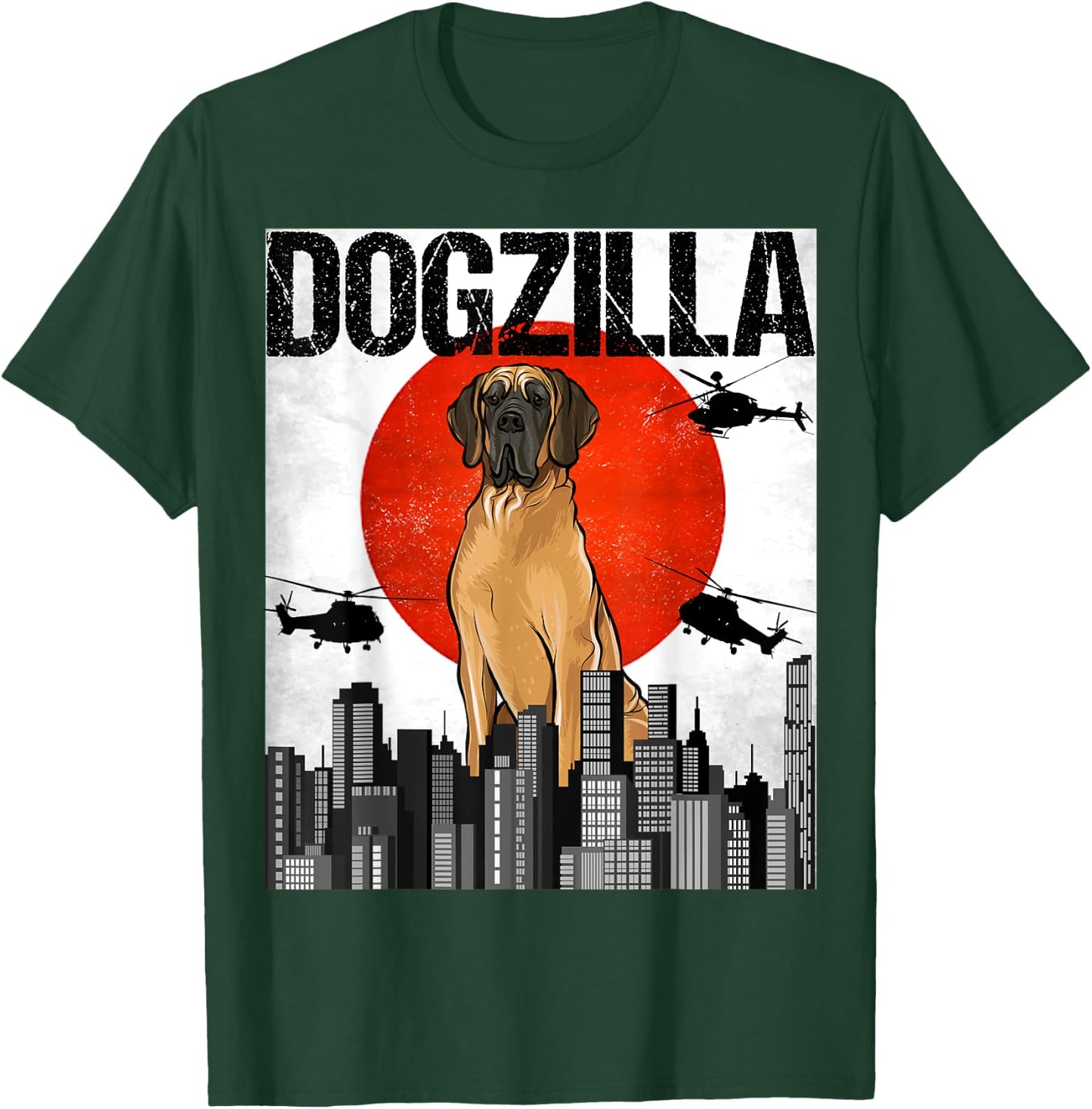 Funny Vintage Japanese Dogzilla Brown Great Dane T-Shirt - T-Shirt | Forest