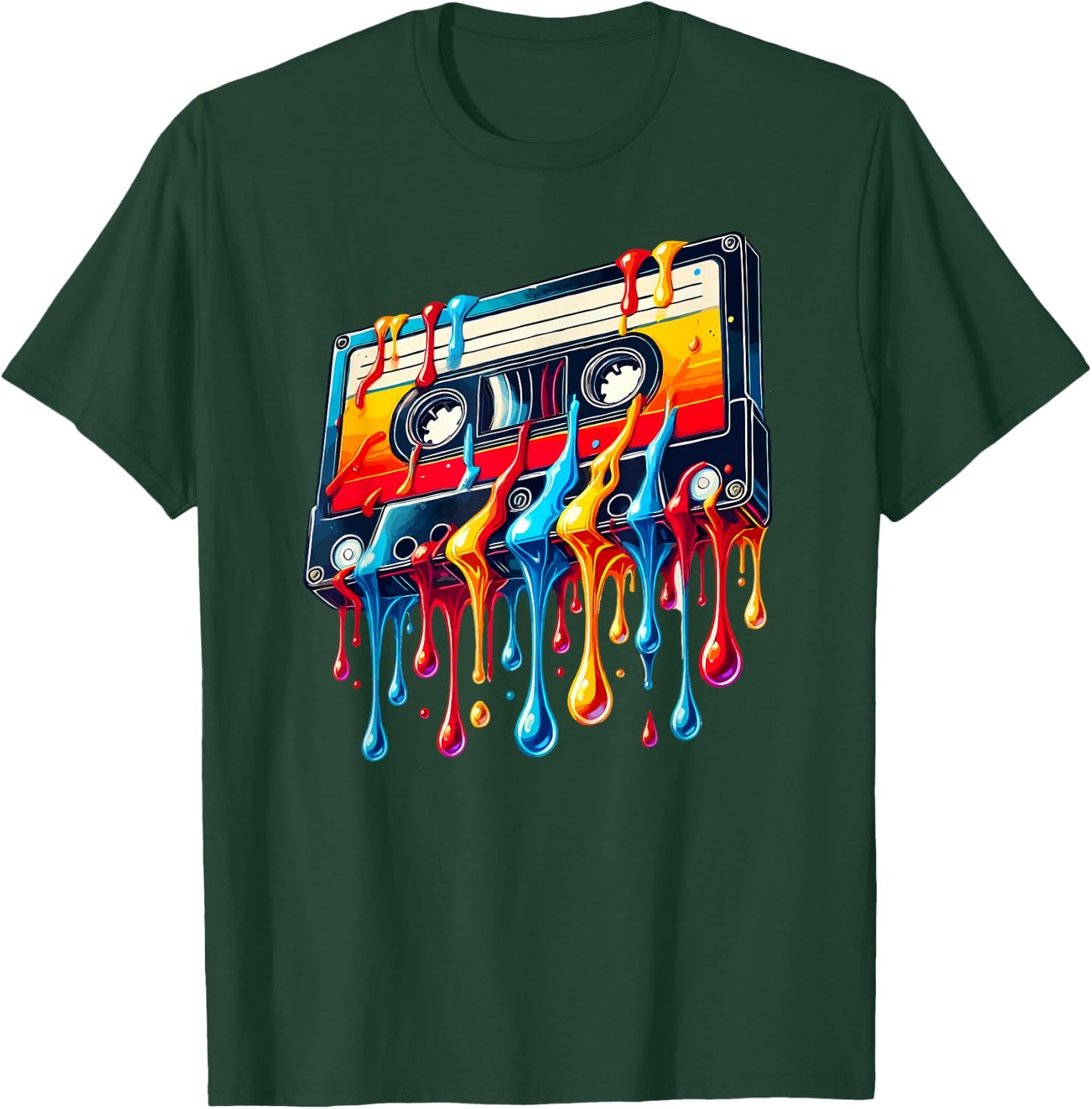 80s 90s Retro Party Costume Nostalgia Cassette T-Shirt - T-Shirt | Forest