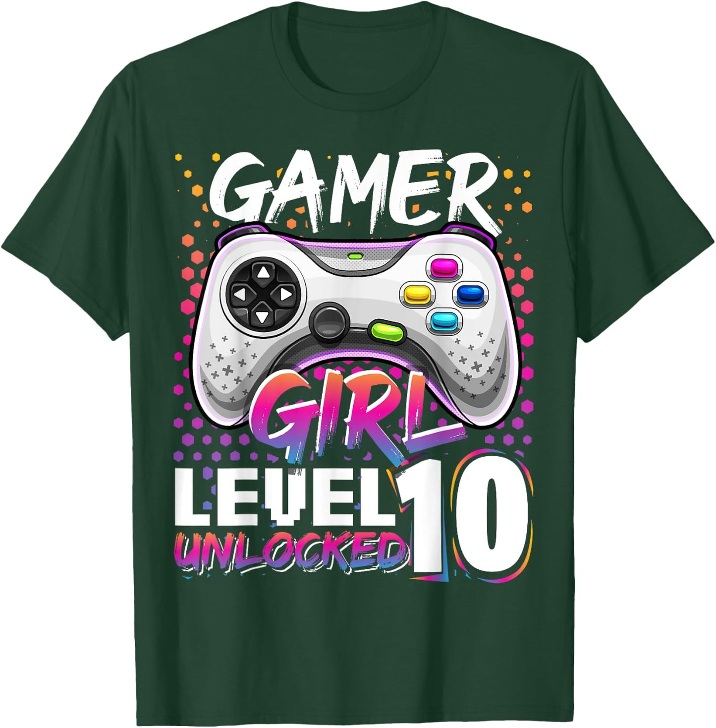 Gamer Girl Level 10 Unlocked Video Game Birthday Gift Girls T-Shirt - T-Shirt | Forest