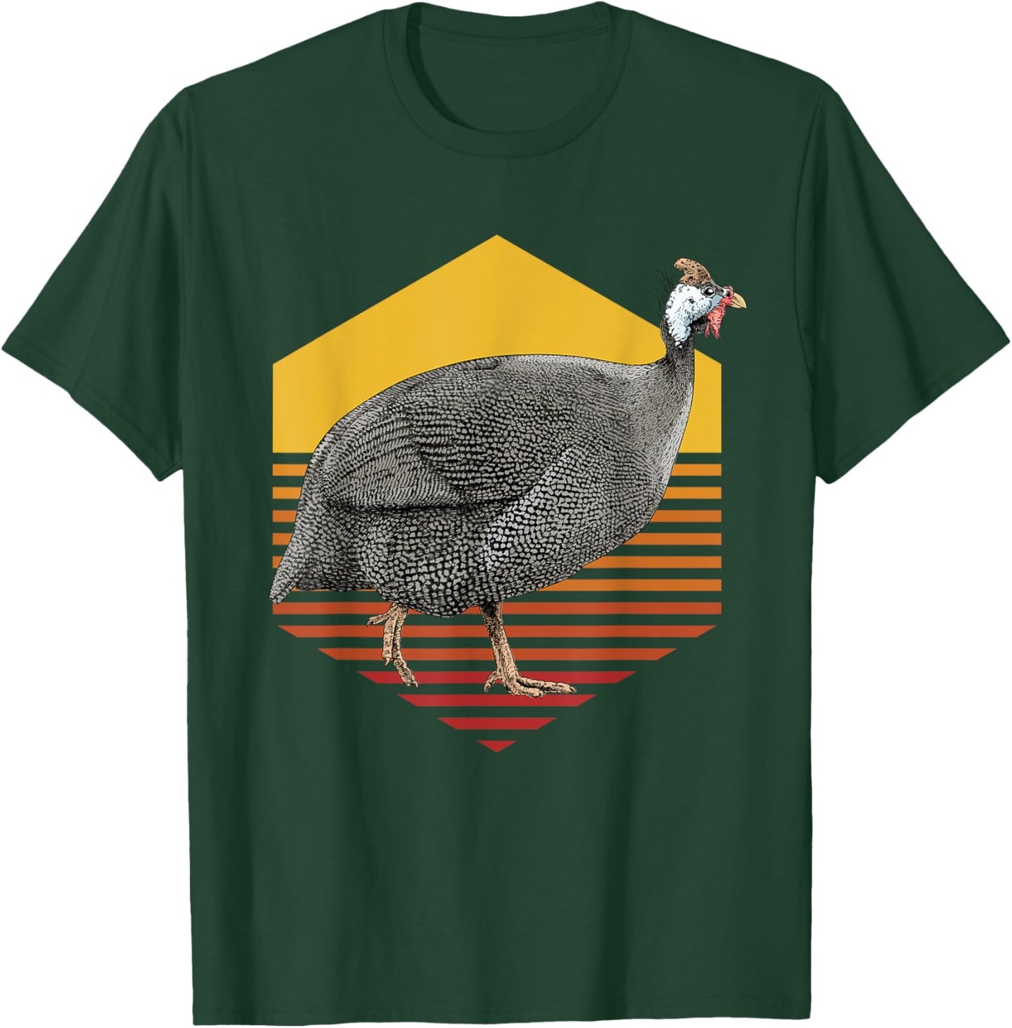 Guinea Fowl Retro T-Shirt - T-Shirt | Forest
