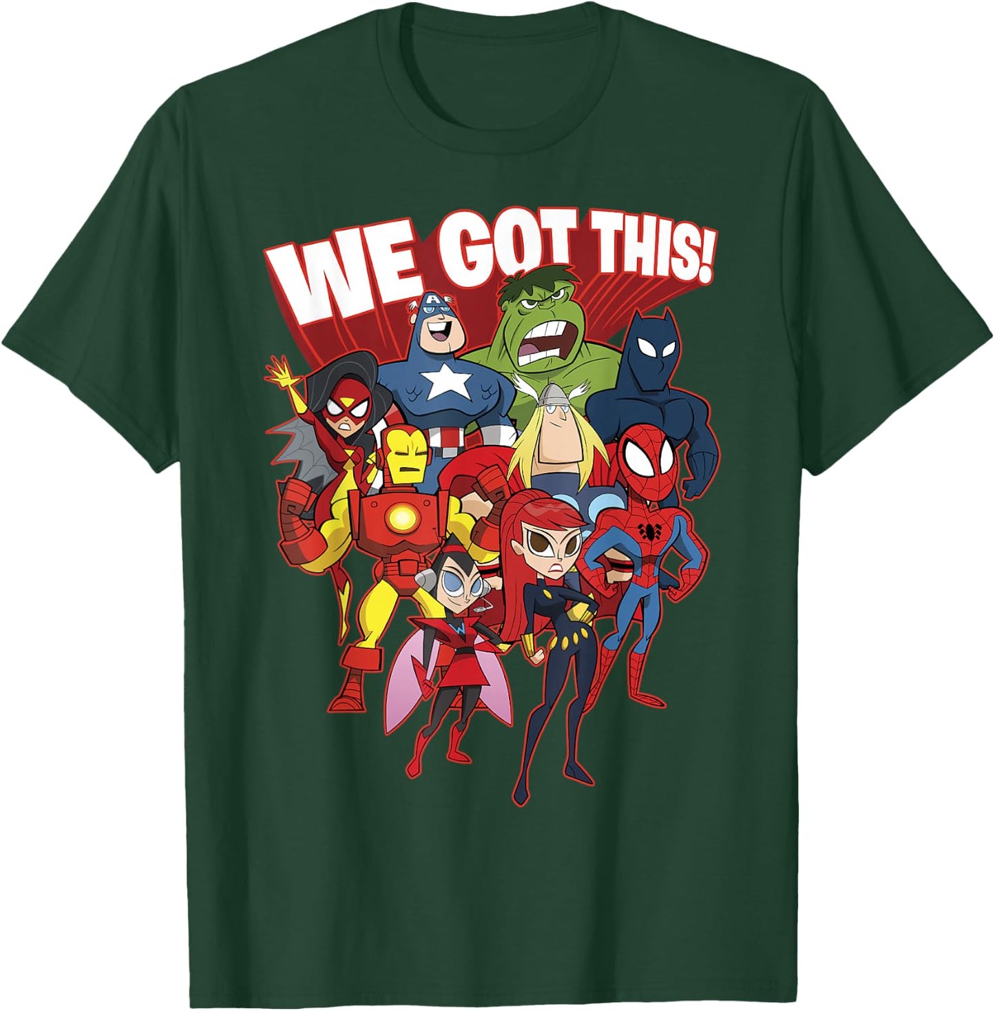 Marvel Avengers We Got This! Retro Cartoon Portrait T-Shirt - T-Shirt | Forest
