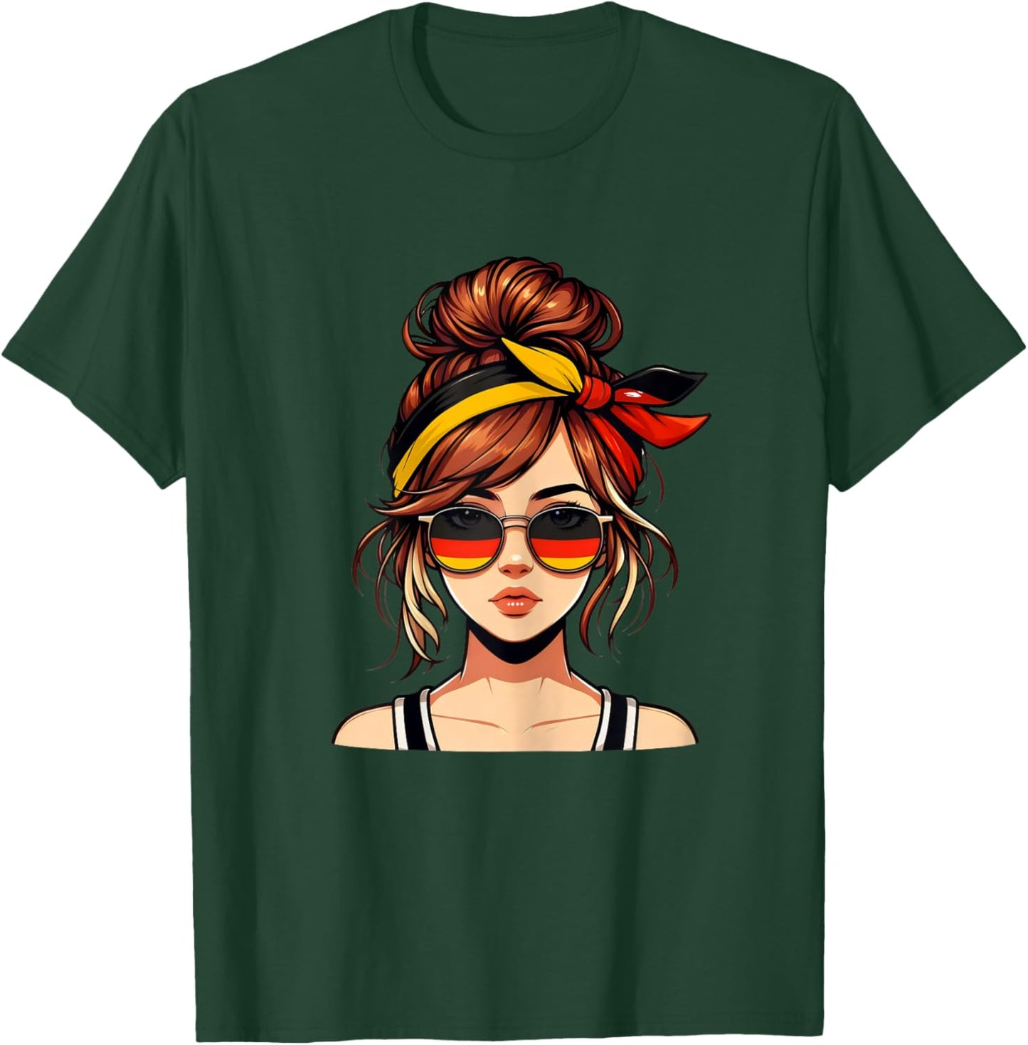 German Girl Deutsches Mädchen Deutschland Flagge T-Shirt - T-Shirt | Forest