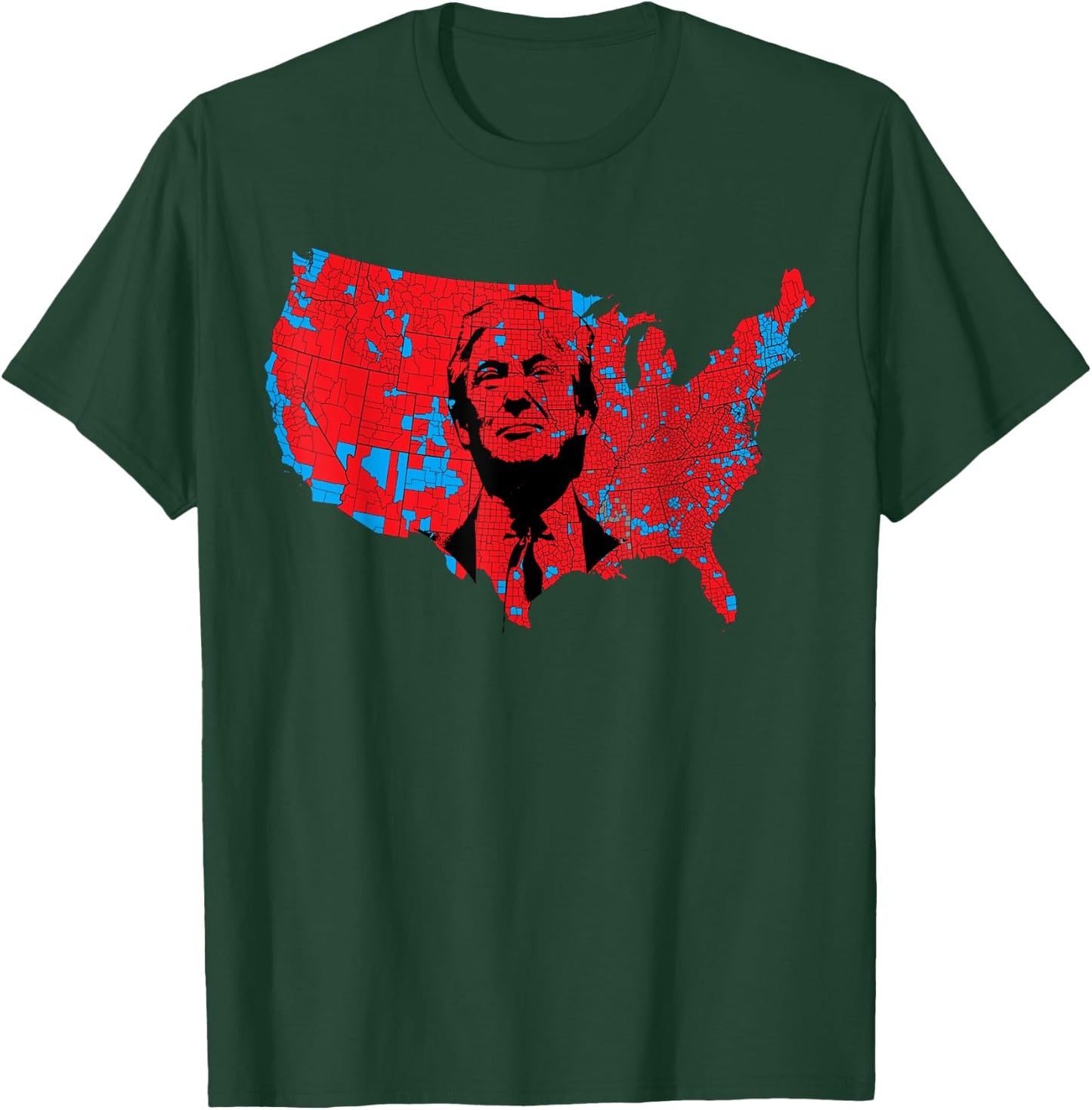 Red Wave Map of USA in the Trump 2024 Presidential Election T-Shirt - T-Shirt | Forest
