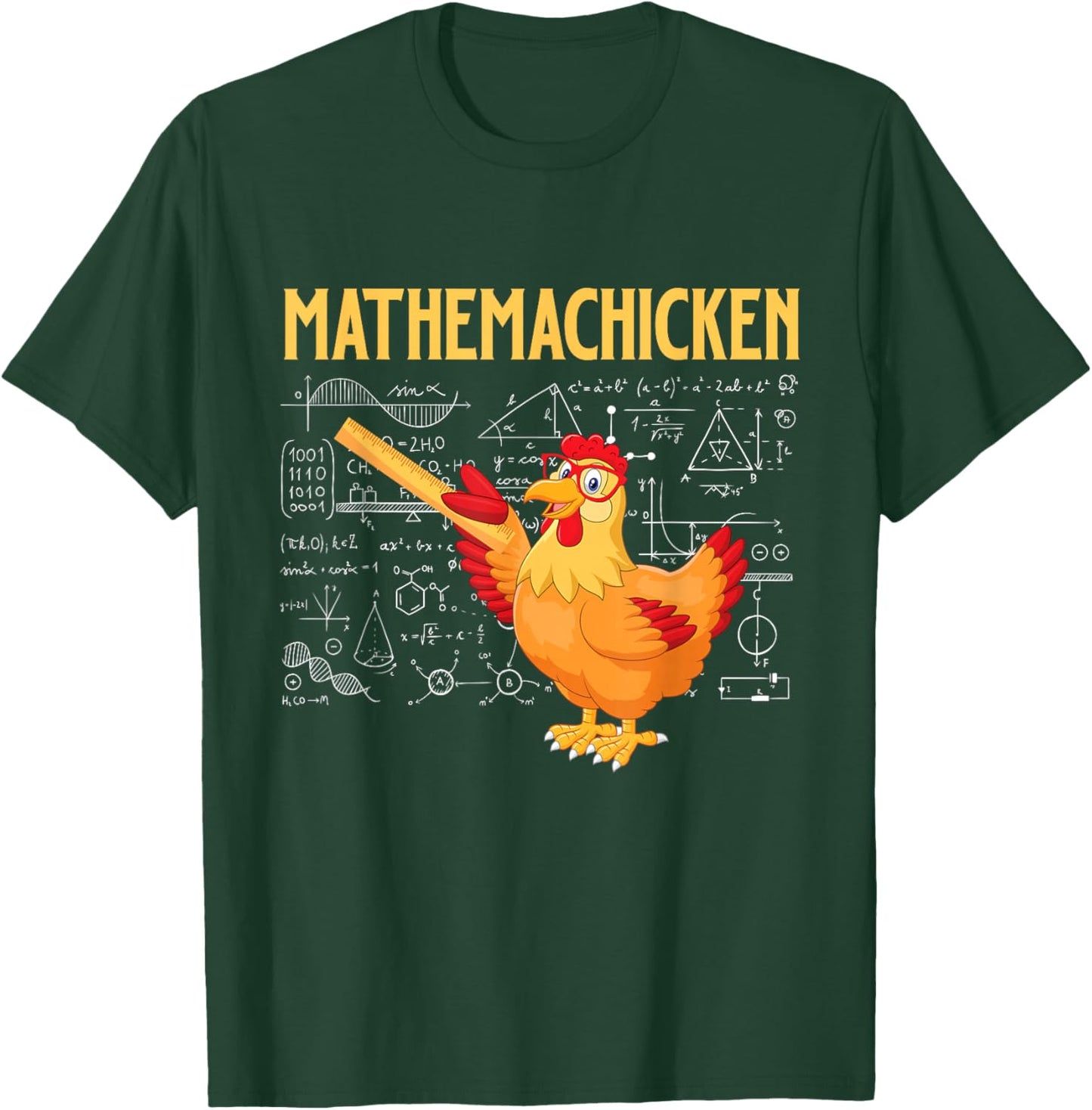 Mathemachicken - Chicken Math Lover Animal Poultry Owner T-Shirt - T-Shirt | Forest