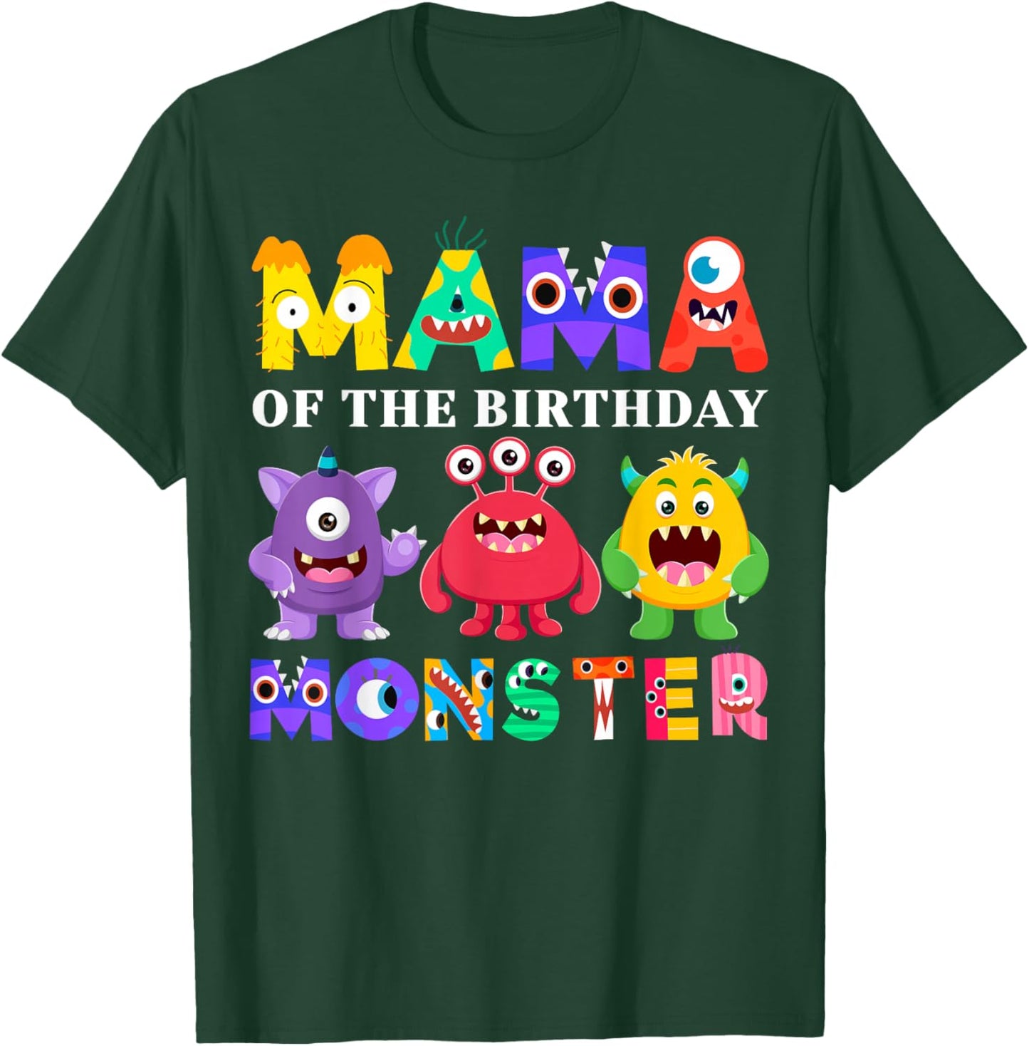 Mama Little Monster Kids 1st Birthday Party Family Monster T-Shirt - T-Shirt | Forest