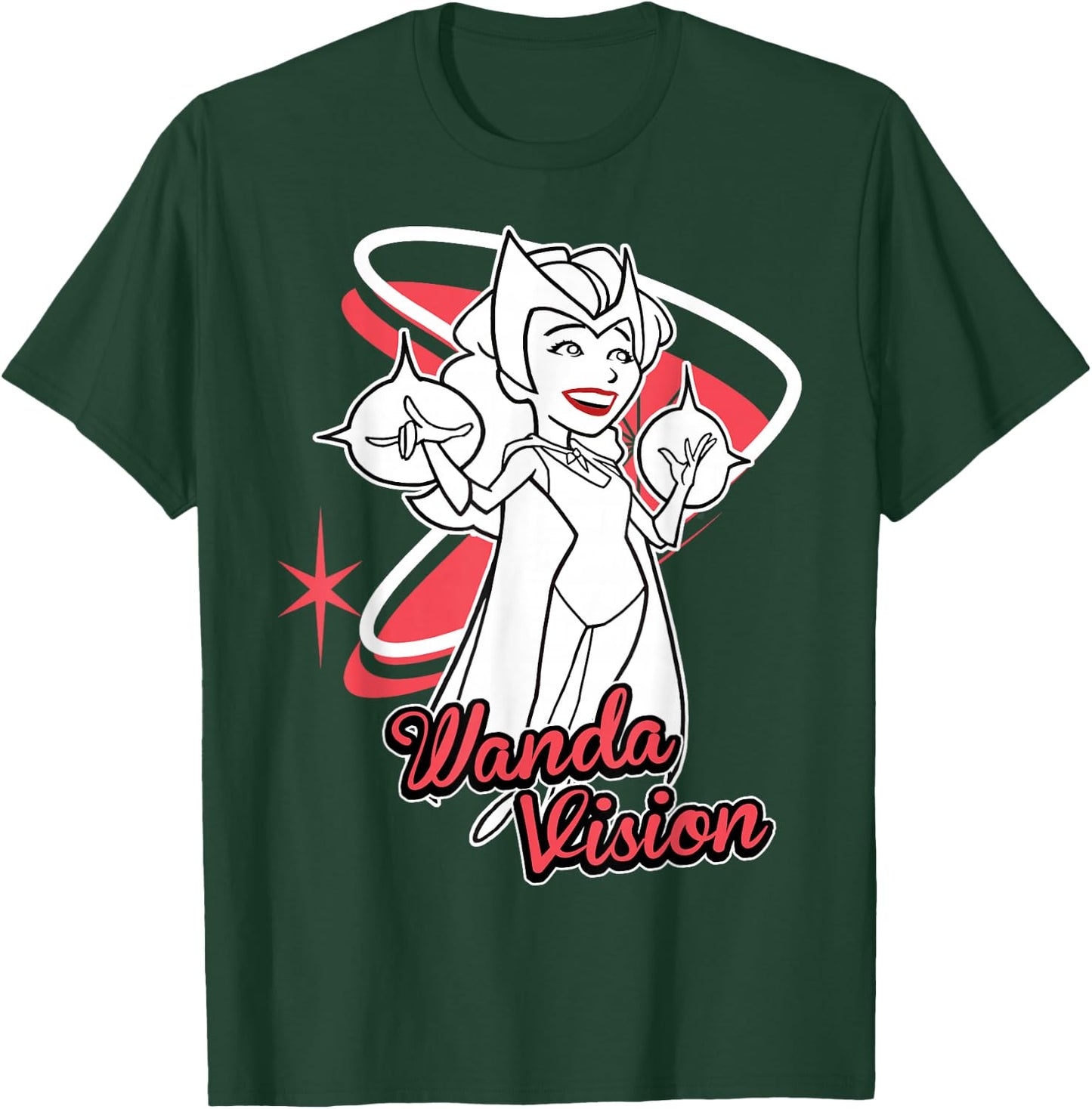Marvel WandaVision Scarlet Witch Retro Cartoon T-Shirt - T-Shirt | Forest