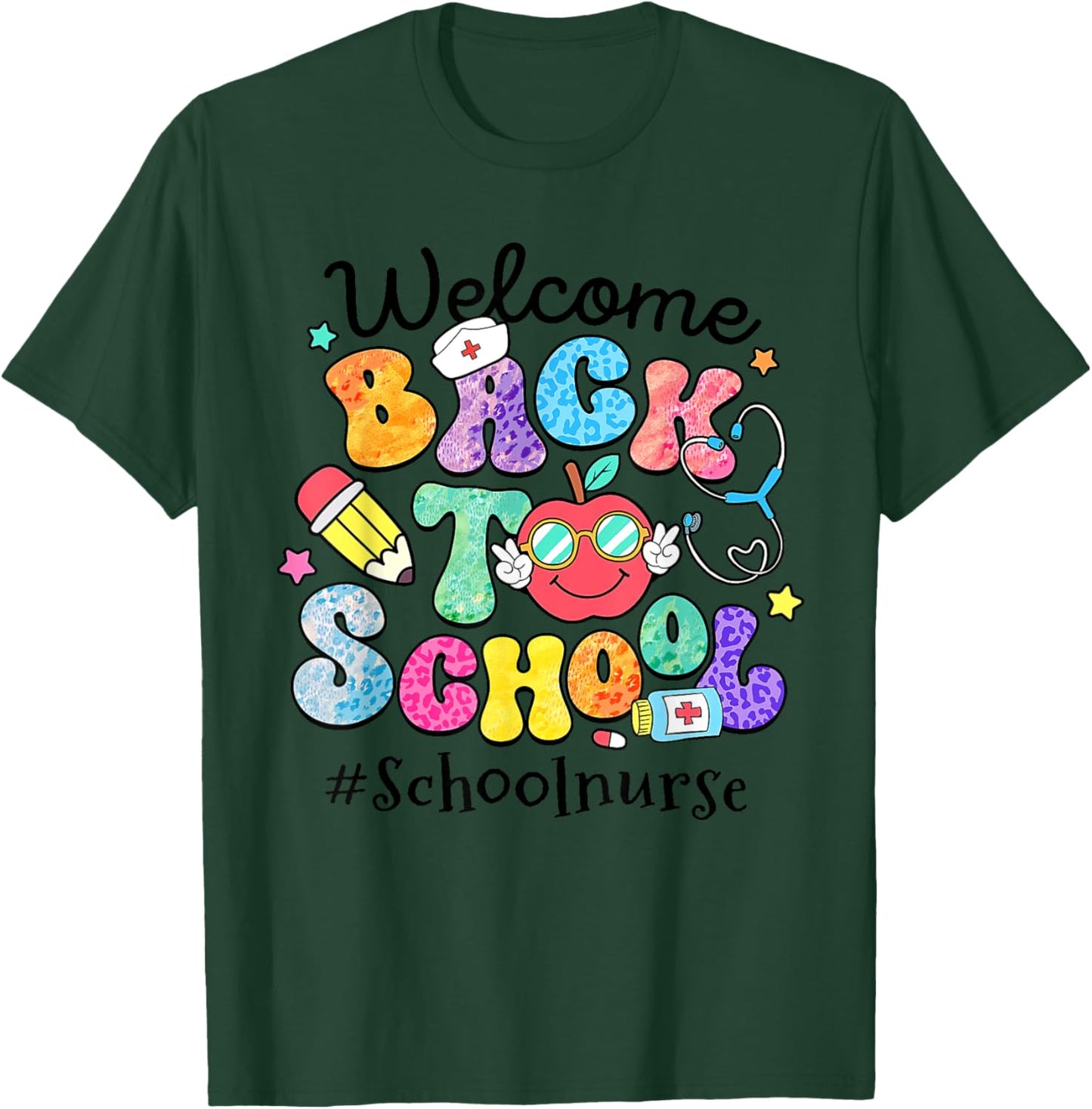 Welcome Back To School Nurse First Day Of School Leopard T-Shirt - T-Shirt | Forest