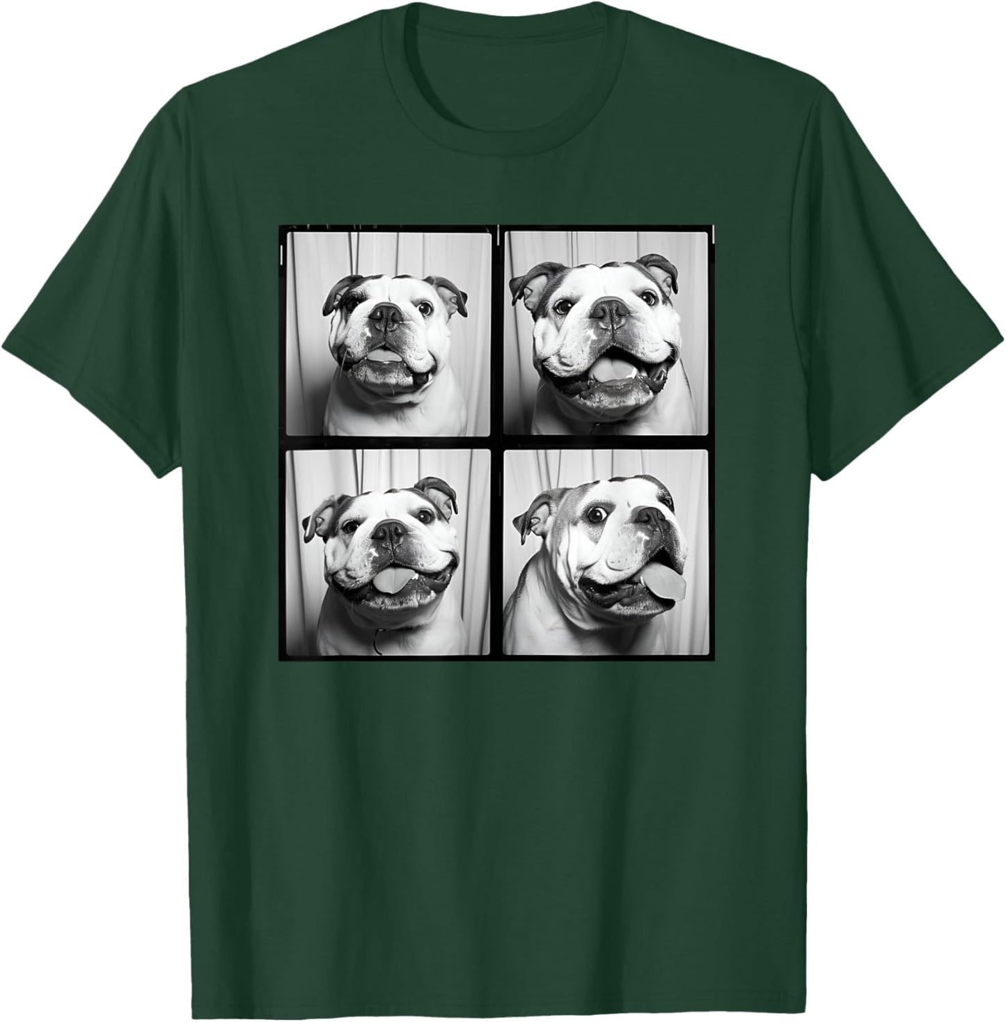 English Bulldog Puppy Face Pet Portrait Bulldog Mom T-Shirt - T-Shirt | Forest
