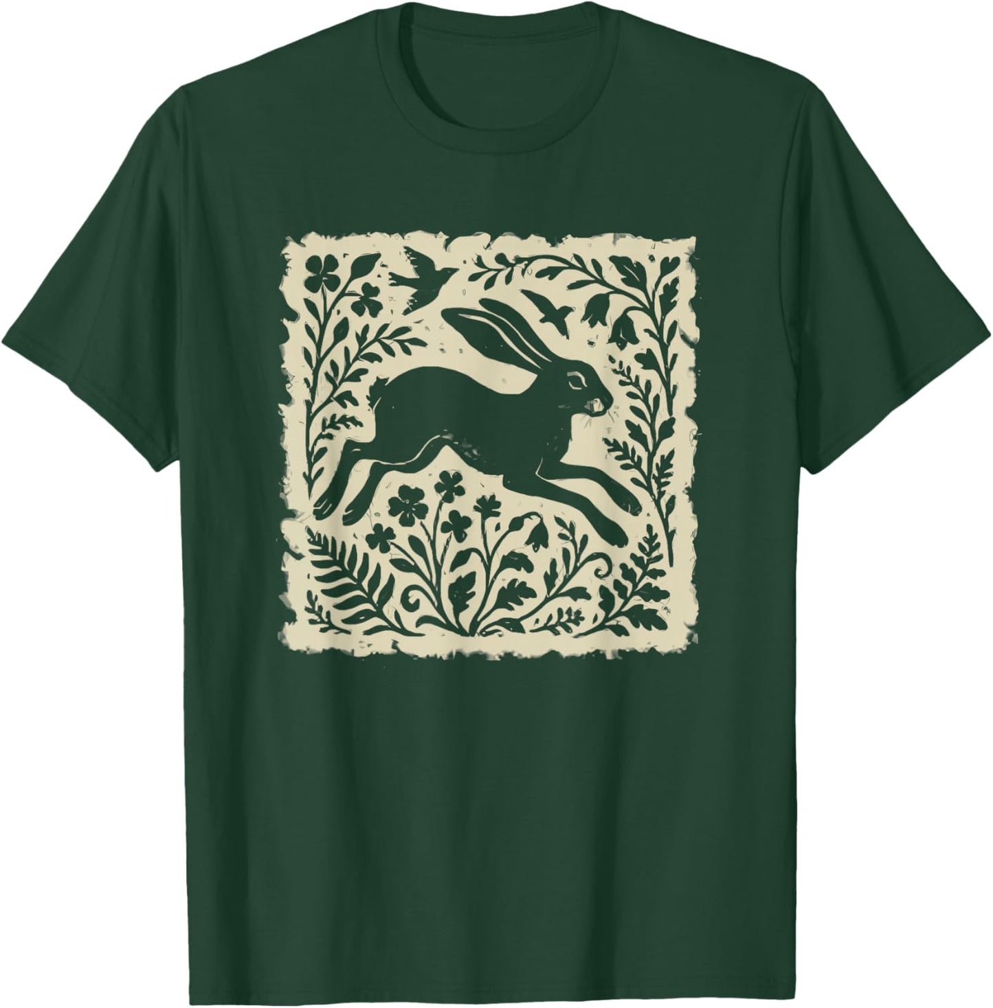 Wild Hare linoprint T-Shirt - T-Shirt | Forest
