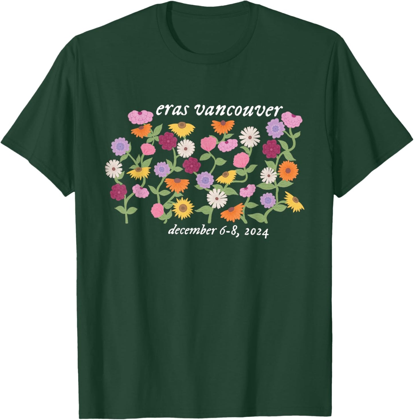 Eras Piano Flowers Vancouver December 6-8 T-Shirt - T-Shirt | Forest