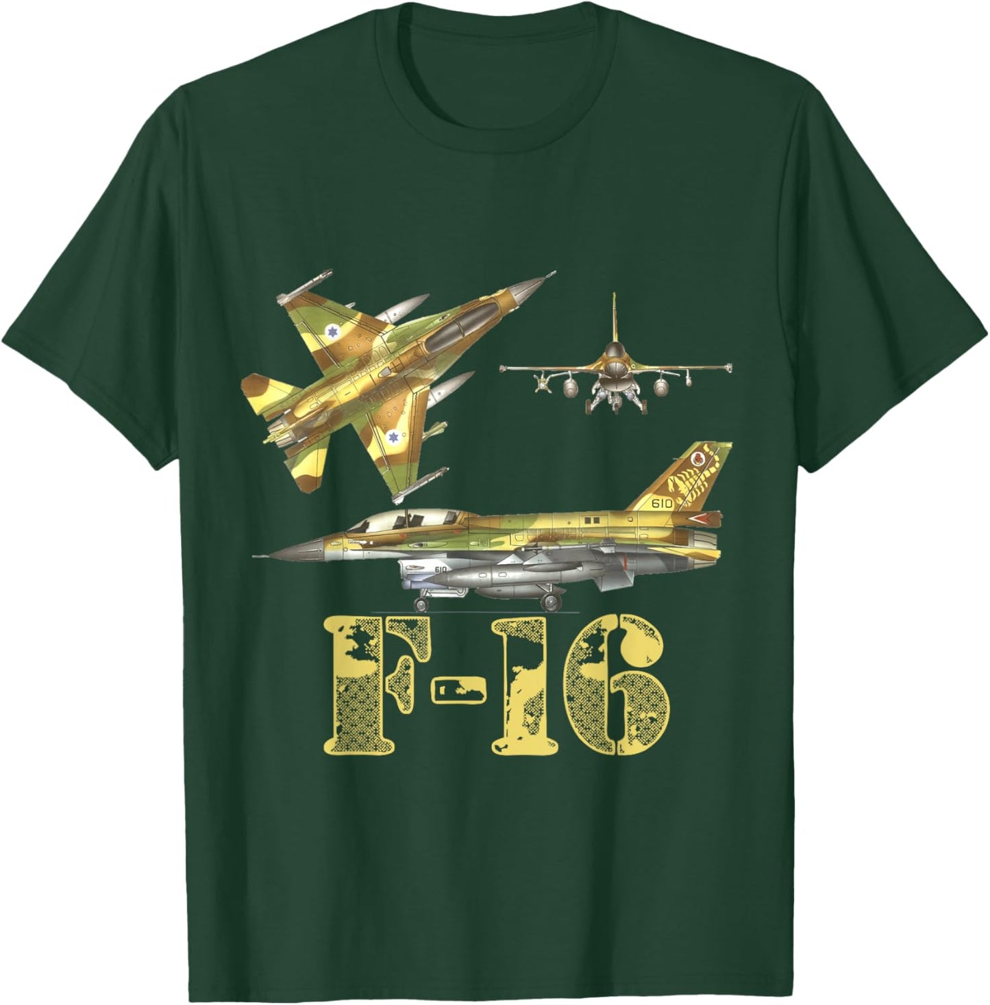 F16 Jet Aircraft Fighter Jet Blueprint Design F-16 Sufa T-Shirt - T-Shirt | Forest