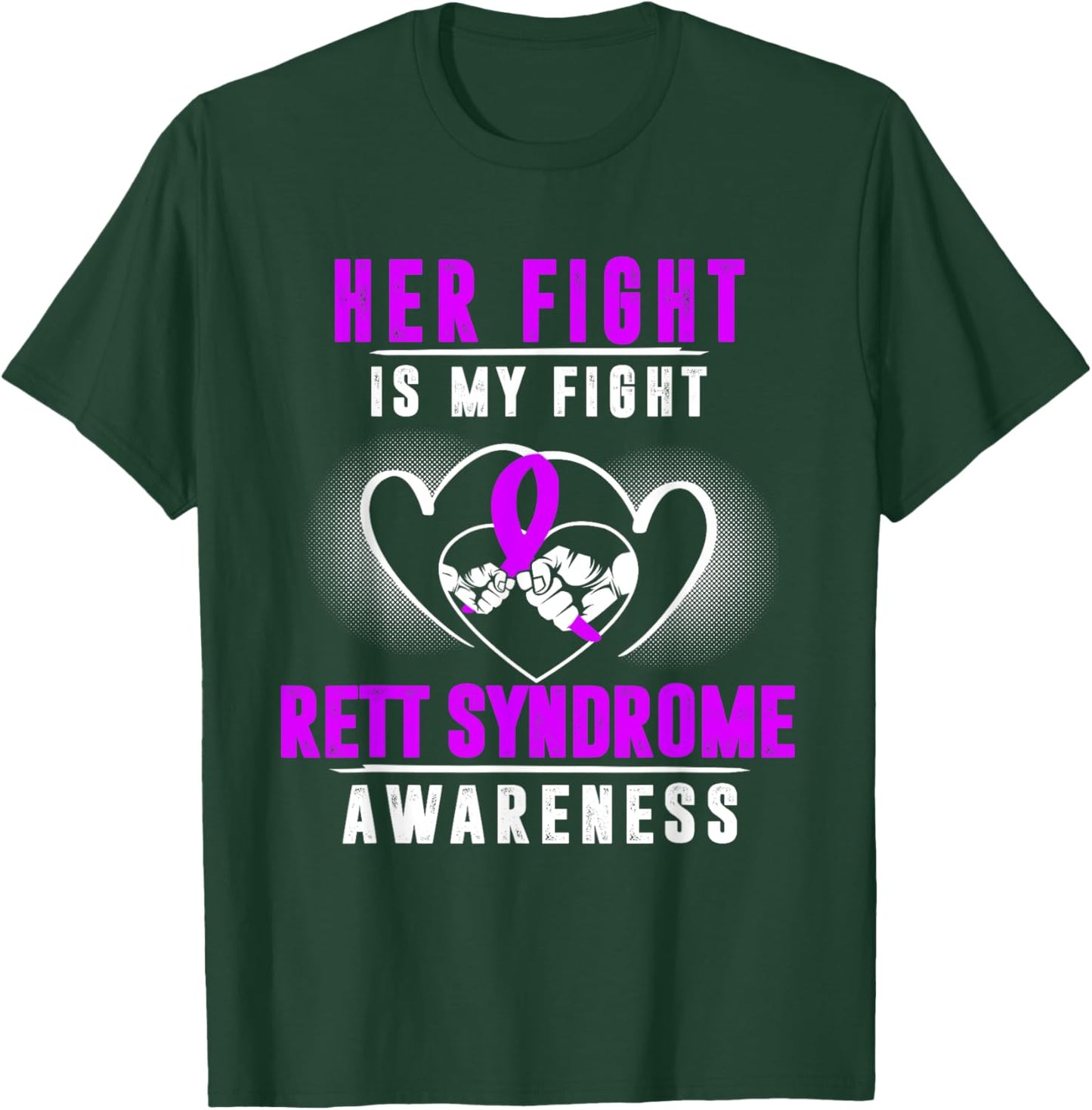 Rett Syndrome Awareness Month RTS Purple Ribbon Girl Mom Dad T-Shirt - T-Shirt | Forest