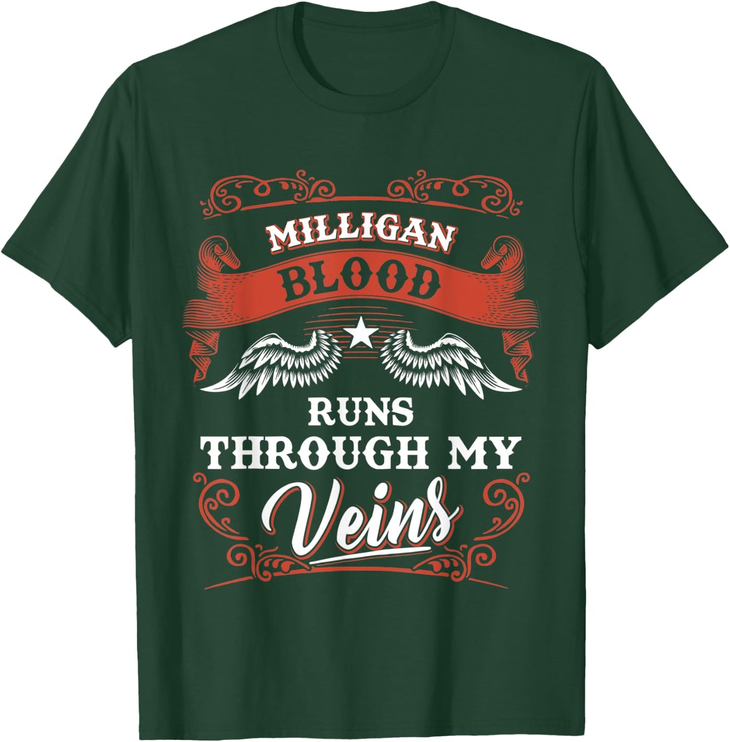 MILLIGAN blood runs through my veins shirt youth kid 2k3td T-Shirt - T-Shirt | Forest
