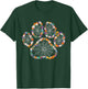 Paw Print Halloween Dog Candy Pumpkin Ghost Gift Women Girls T-Shirt - T-Shirt | Forest