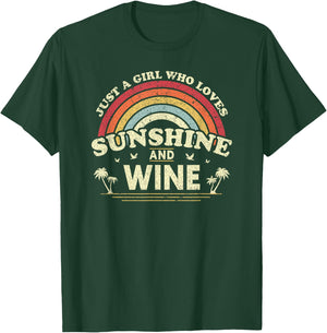Wine Shirt A Girl Who Loves Sunshine and Wine T-Shirt - T-Shirt | Forest