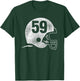 Vintage Football Helmet Player Number 59 T-Shirt - T-Shirt | Forest