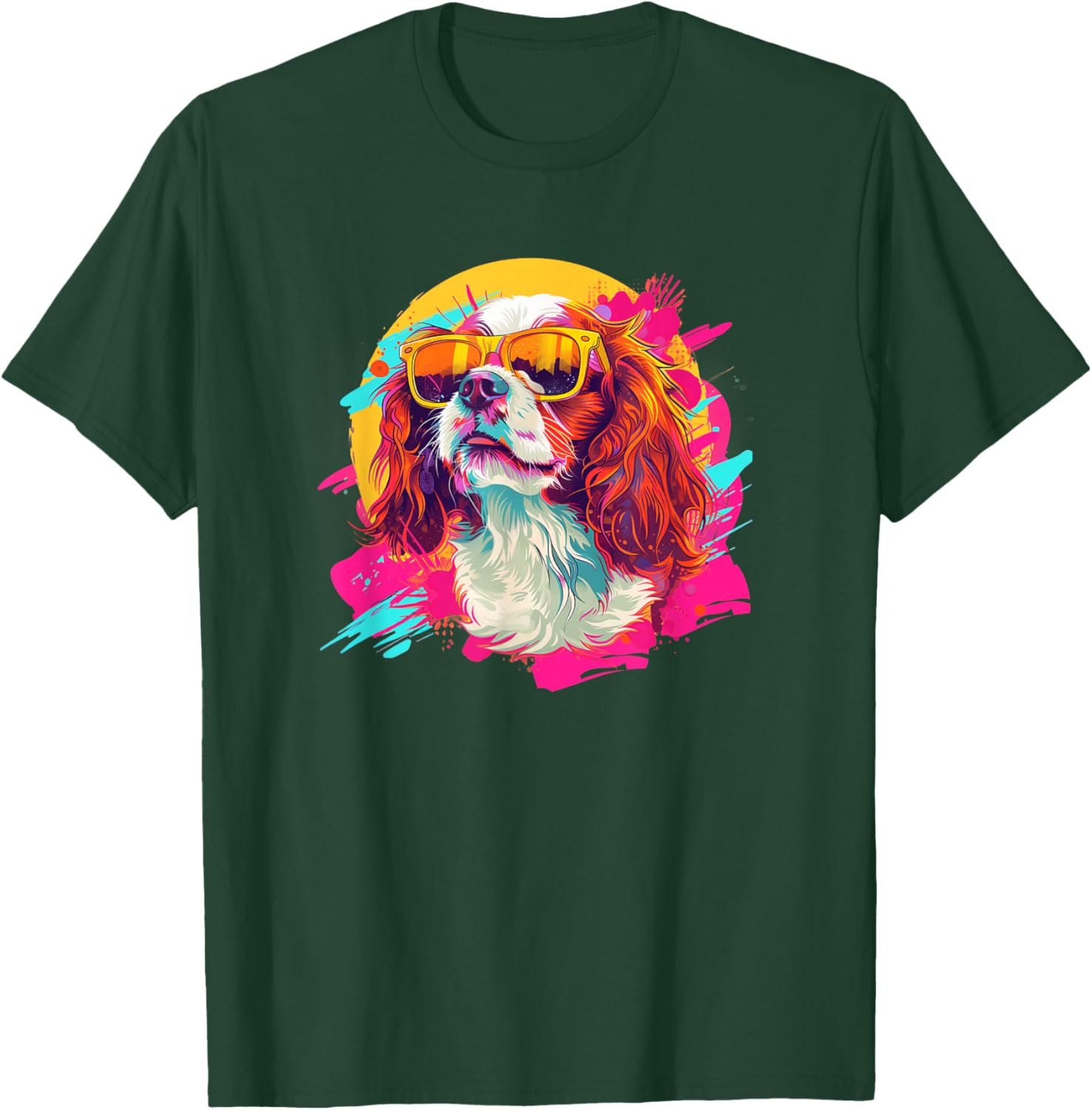 Kid Funny Retro Vintage 80s 90s Cavalier Dog Mom T-Shirt - T-Shirt | Forest