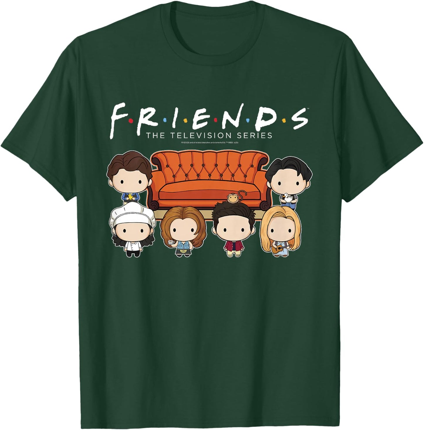 Kids Friends Chibi Couch Crew T-Shirt - T-Shirt | Forest