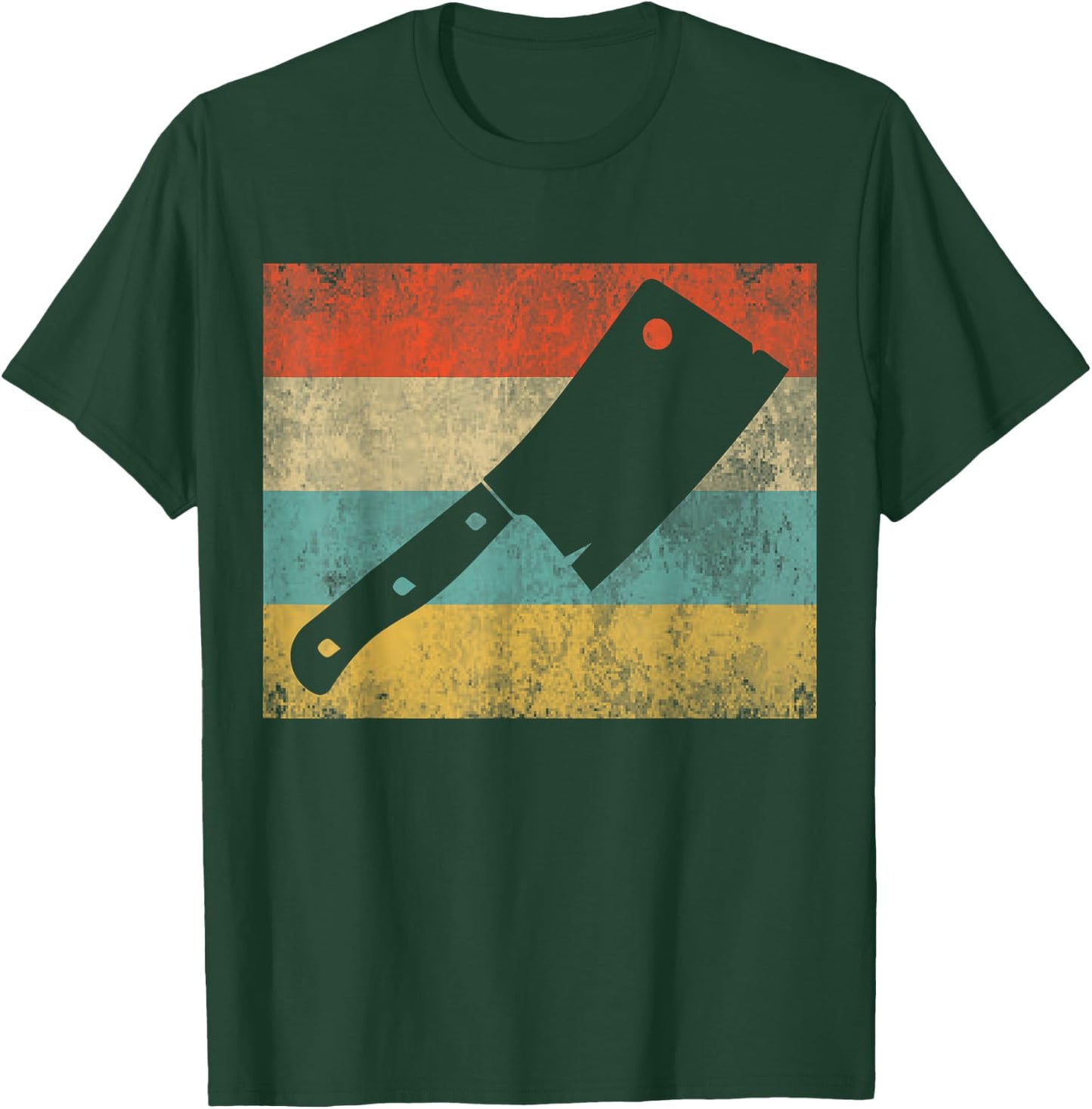 Funny Vintage Meat Cleaver Cooking Joke Chef Retro Women Men T-Shirt - T-Shirt | Forest