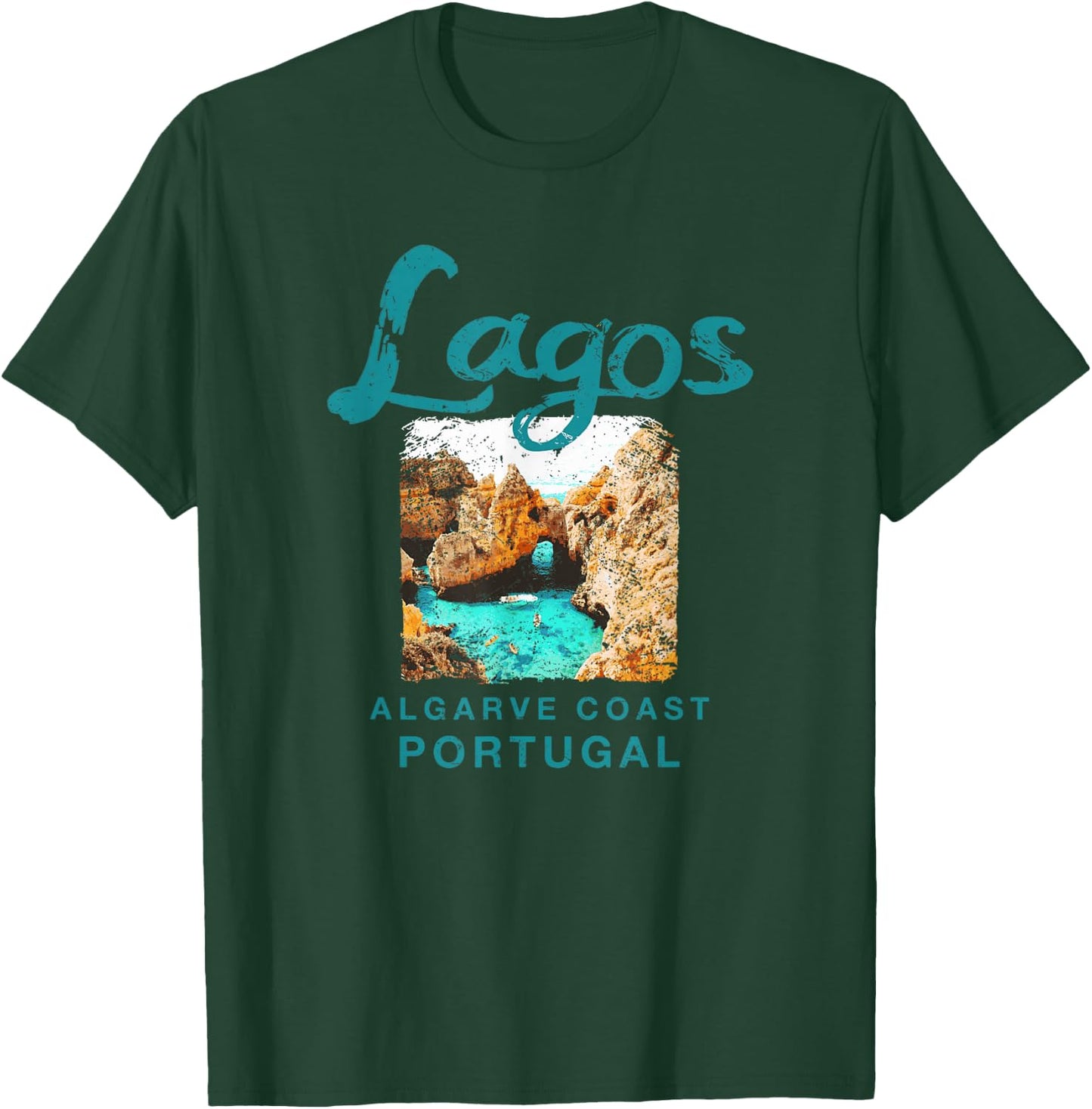 Lagos Portugal Algarve Coast Vintage Portuguese T-Shirt - T-Shirt | Forest