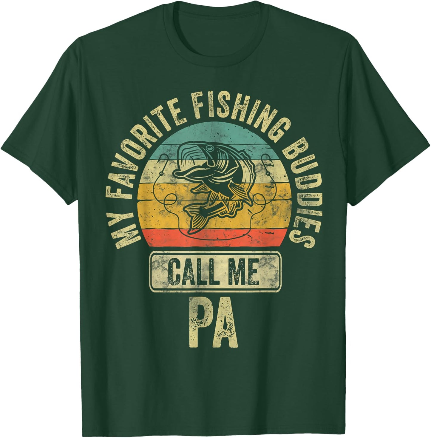 My Favorite Fishing Buddies Call Me Pa Shirt Fisherman T-Shirt - T-Shirt | Forest
