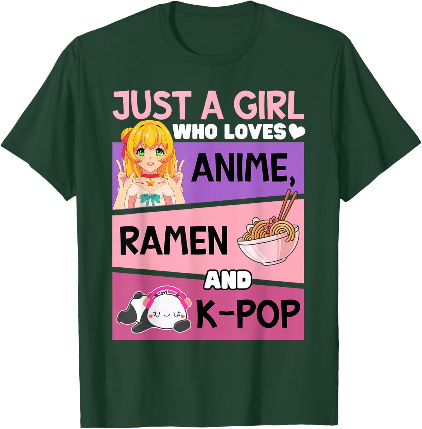 K-pop Anime Ramen-Can't Hear You I'm Listening Kpop Kawaii T-Shirt - T-Shirt | Forest