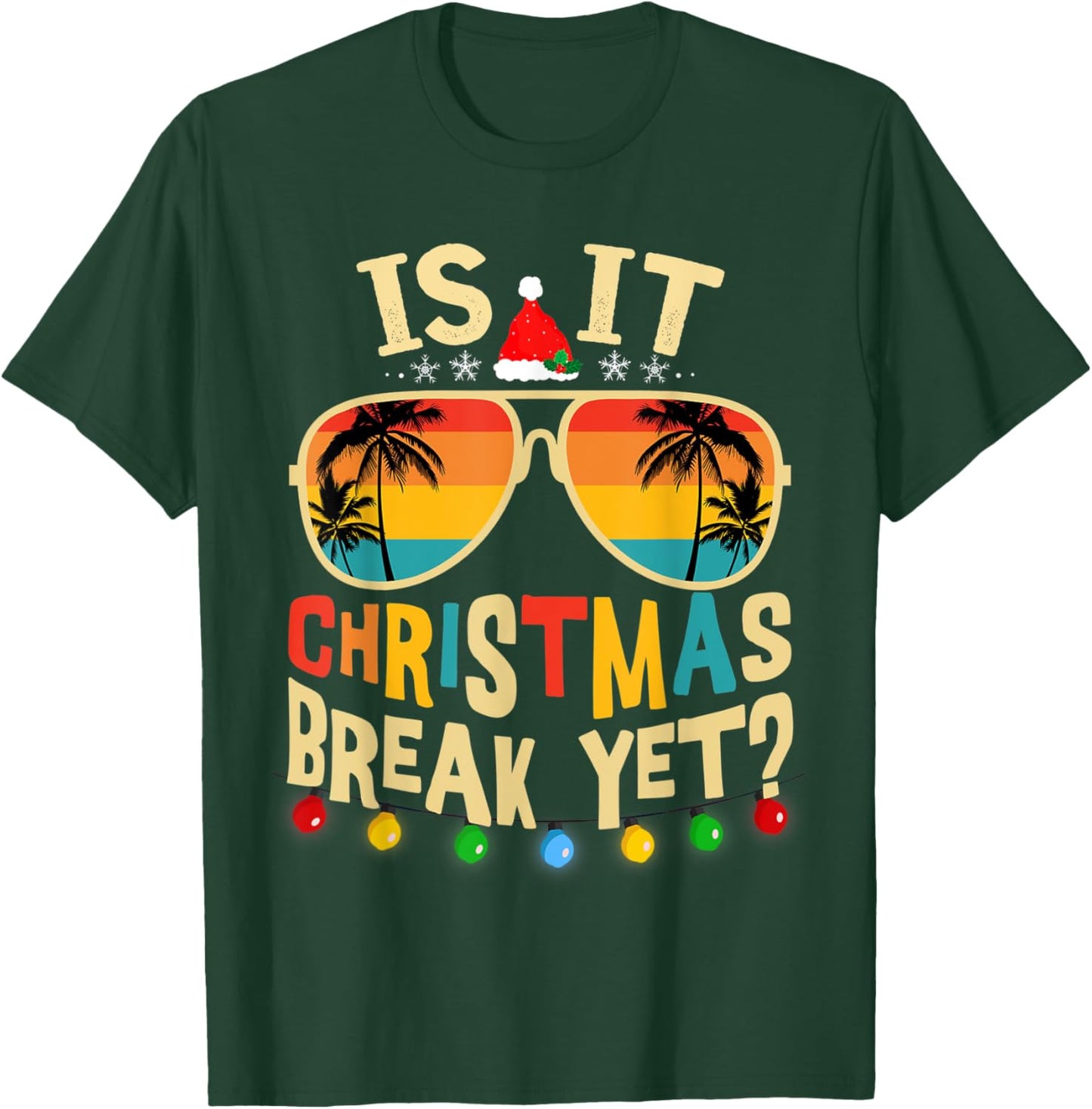 Is it Christmas Break Yet Christmas For Teacher Women T-Shirt - T-Shirt | Forest