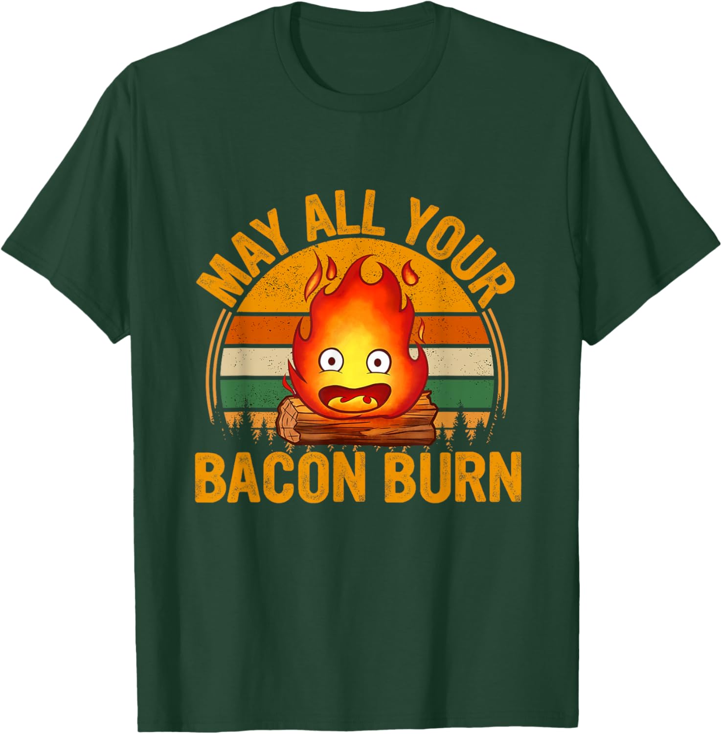 Vintage Retro May All Your Bacon Burn T-Shirt - T-Shirt | Forest