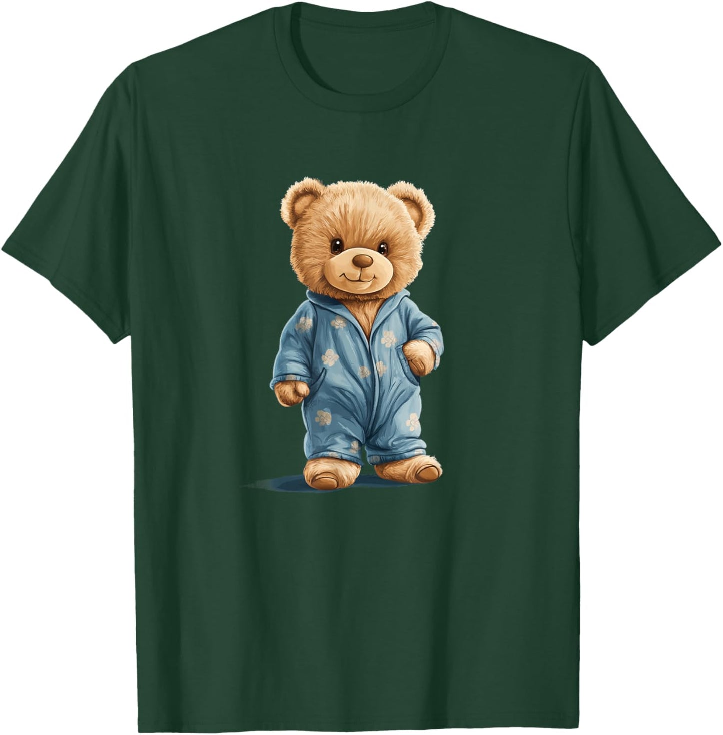 Sleepy Teddy Bear in Comfy Pajamas for Boys and Girls T-Shirt - T-Shirt | Forest